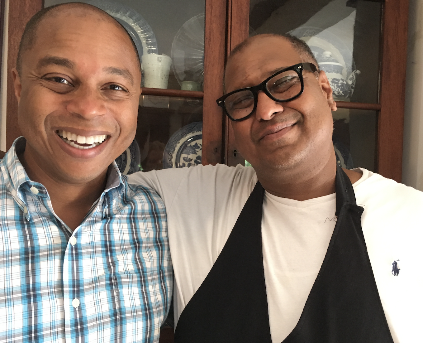 Onil Chibas , left, inspirational chef and friend, who suggested Rumi as a cook to be profiled in The Urban Forager.
