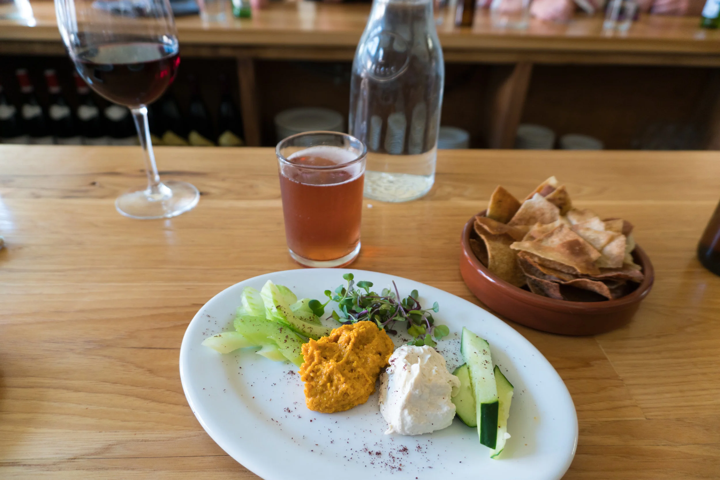 Whipped Feta & Carrot Hummus with Pita Chips
