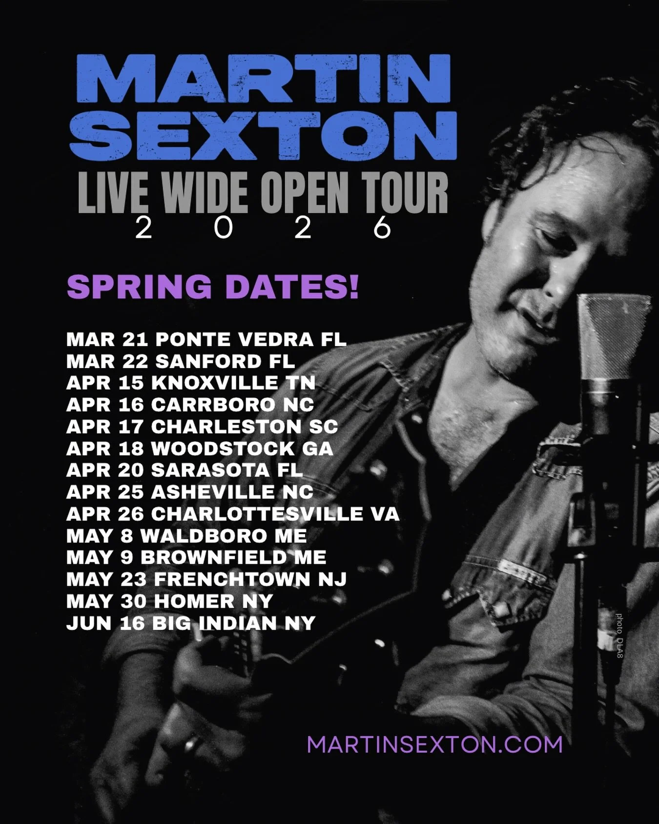 Live Wide Open Tour - Spring run - New dates added! martinsexton.com