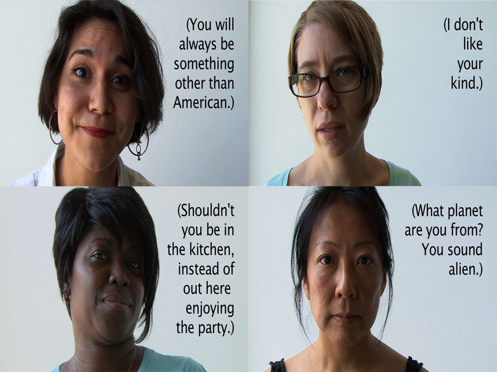 four video stills from Things We've Heard , 2013