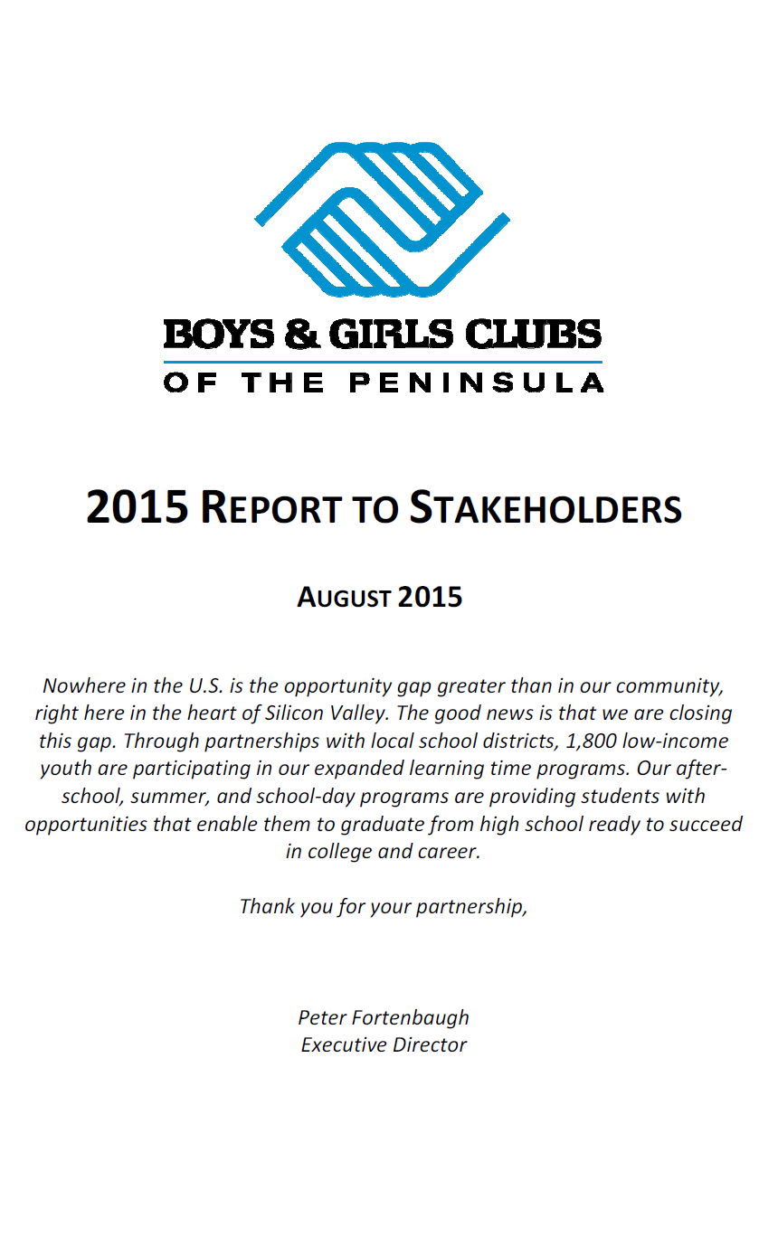 2015 Report to Stakeholders 