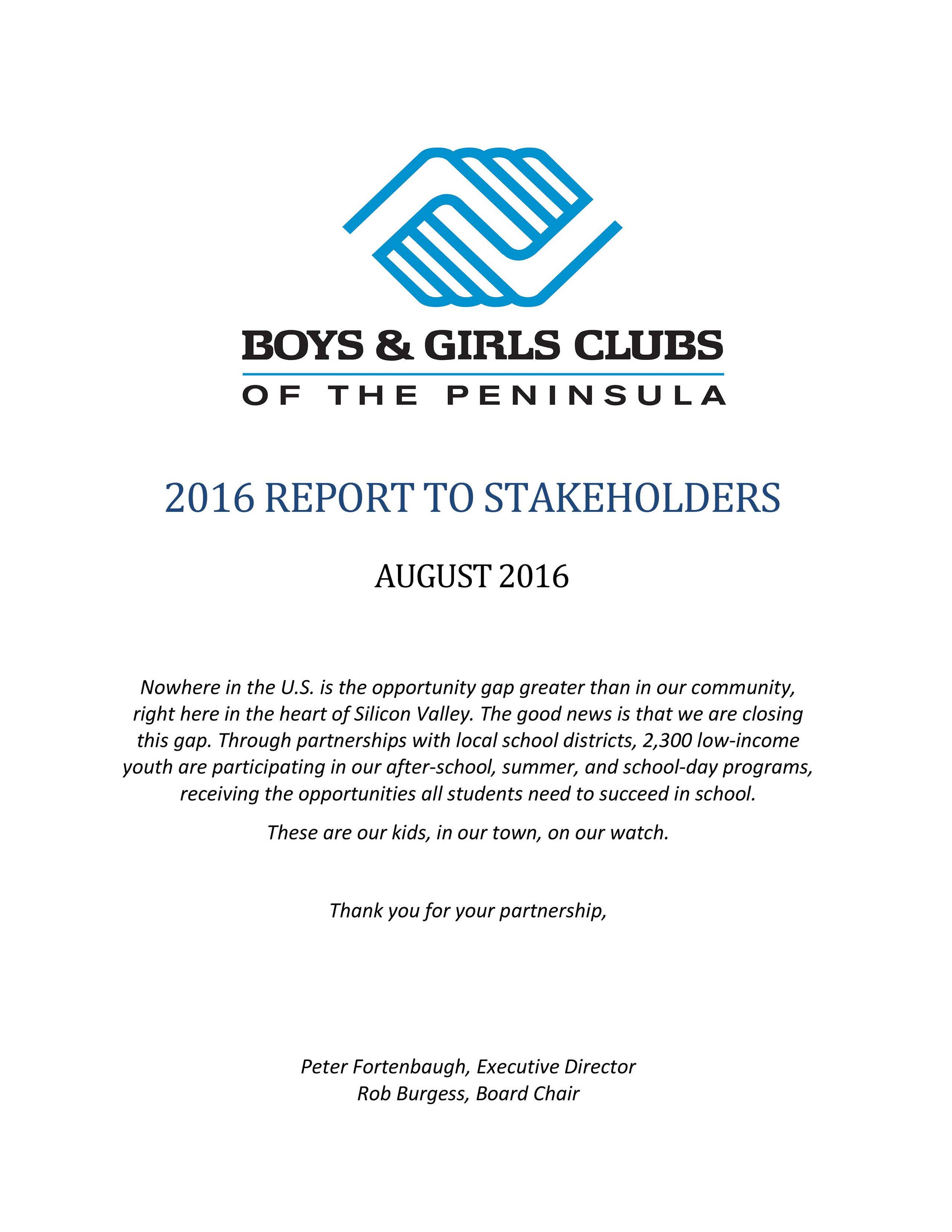 2016 Report to Stakeholders