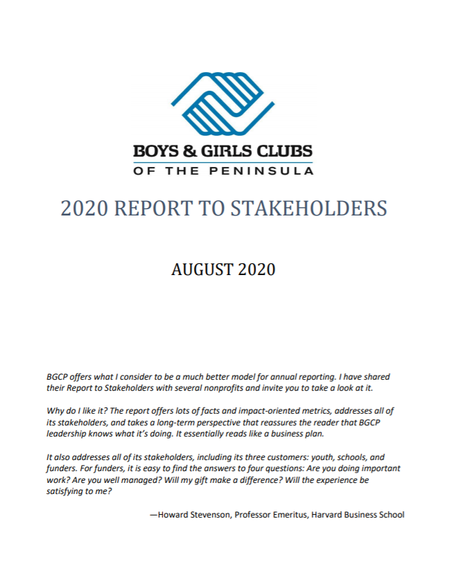 2020 Report to Stakeholders
