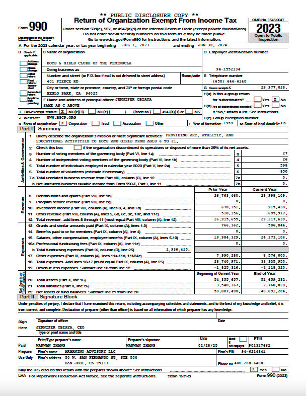 IRS Form 990 - 2023