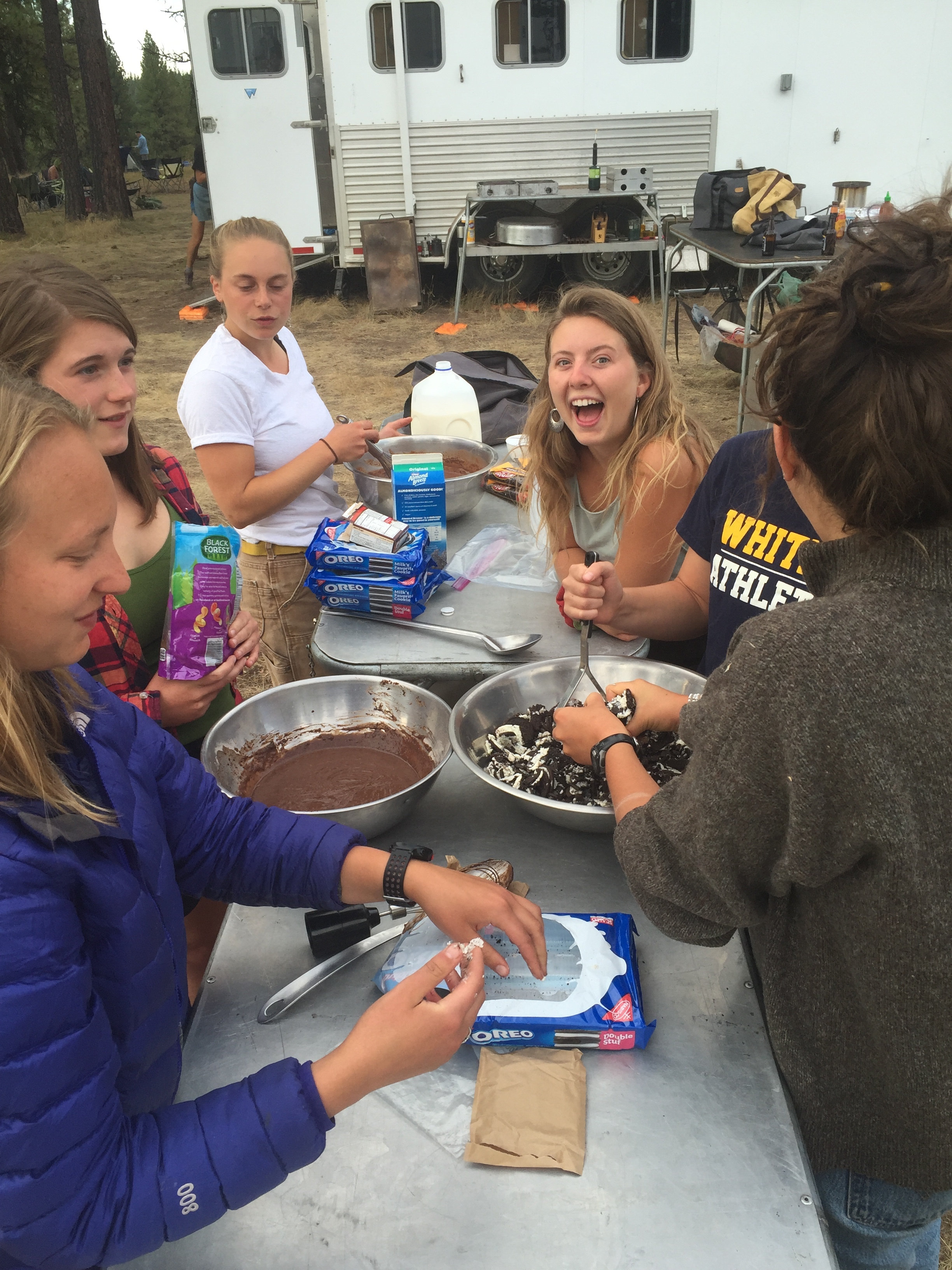 Making dirt cups for Fields's 19th birthday