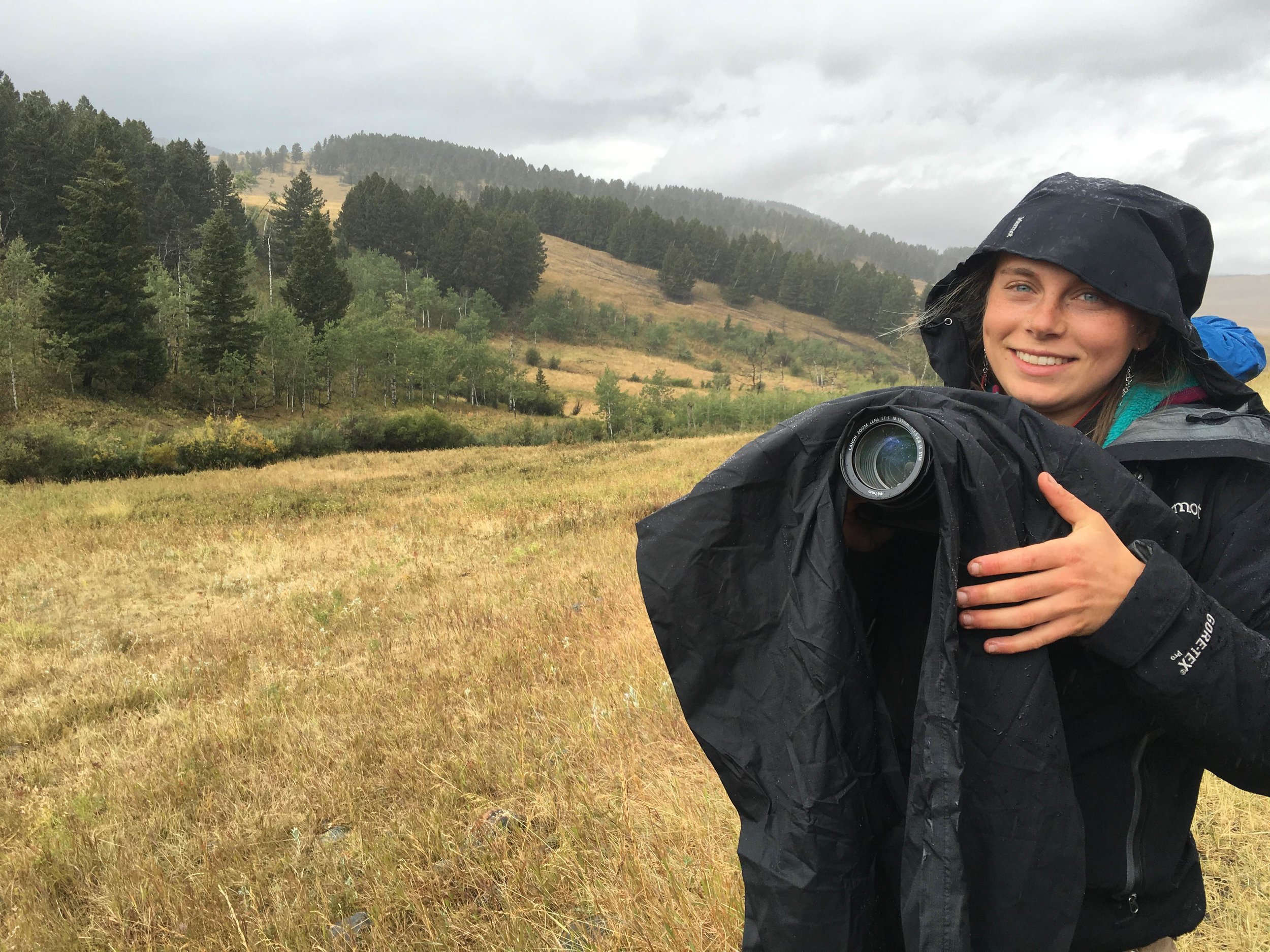 Neither rain, sleet, snow or hail can keep Abby from taking photos