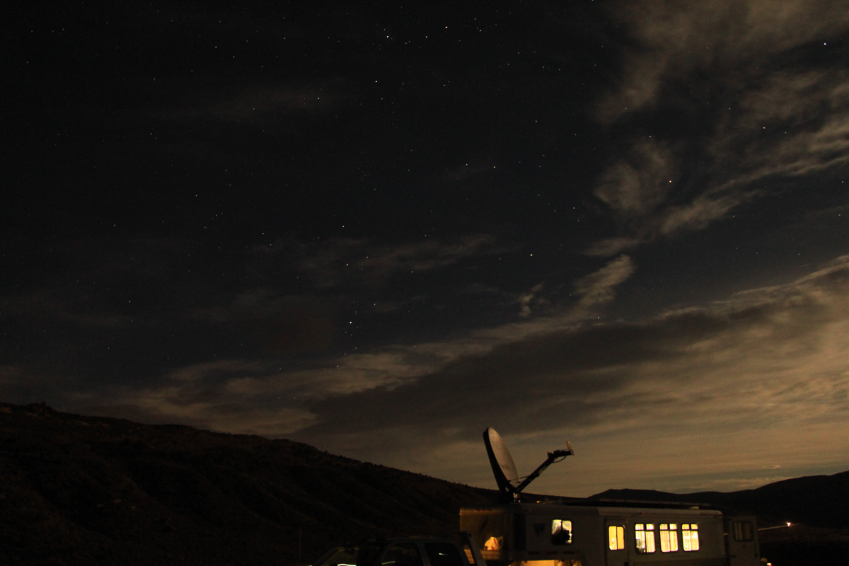 The trailer at night