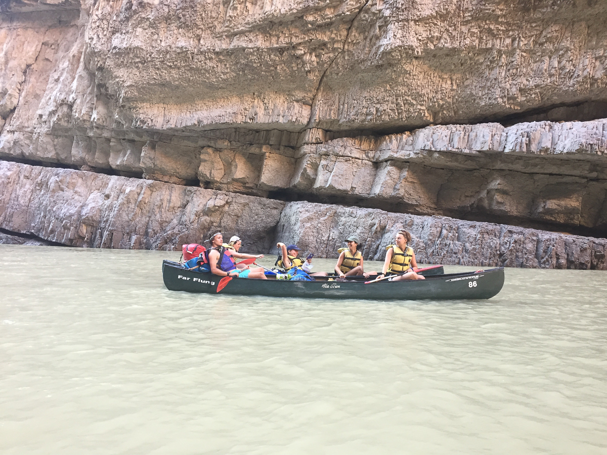 Gardner, Nina, Elizabeth, Maya and Amanda scope out the canyon