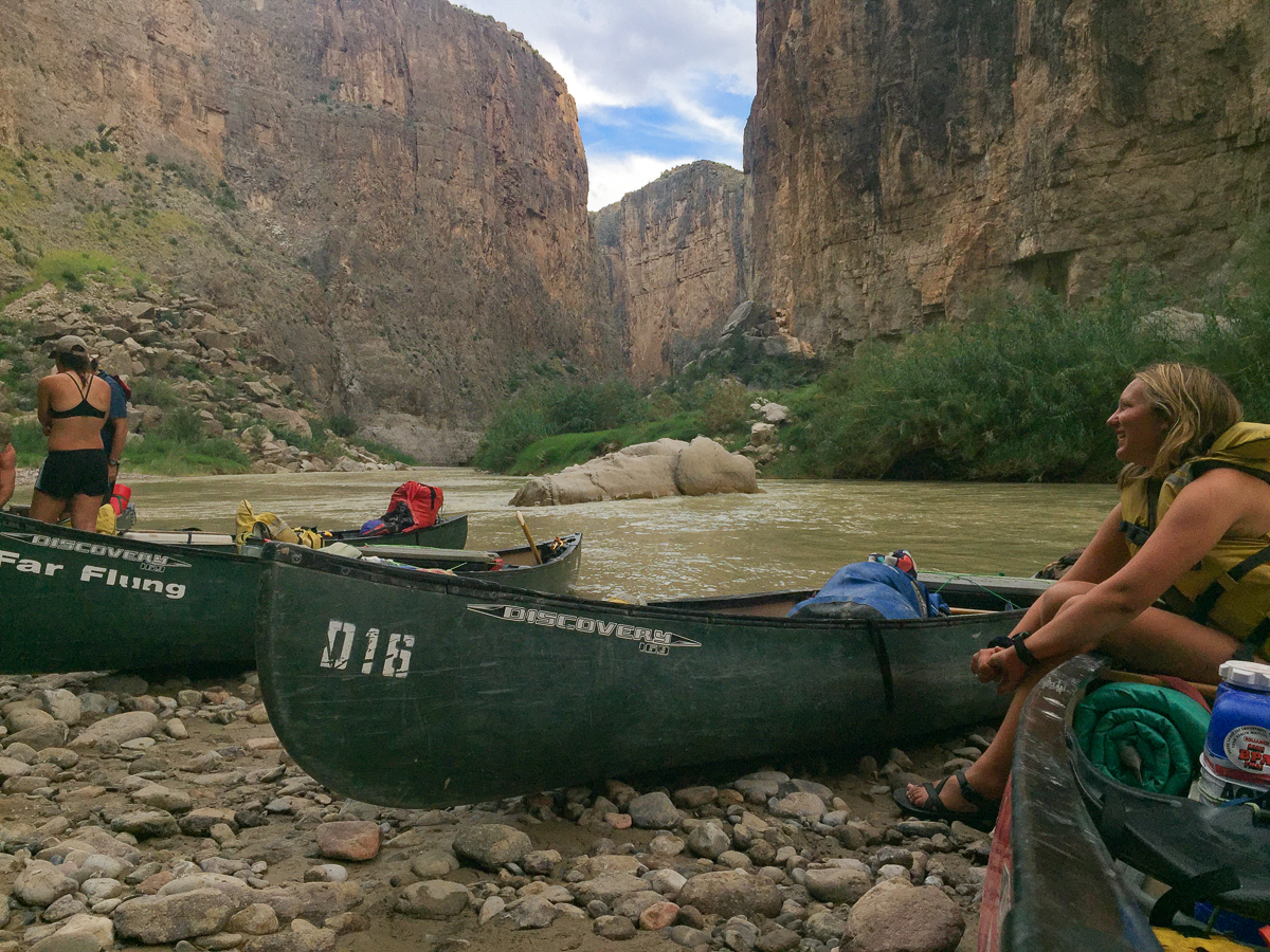 Signe contemplates Santa Elena Canyon