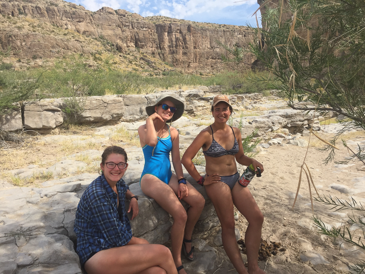 Maggie, Amanda and Kenzie enjoy lunch break