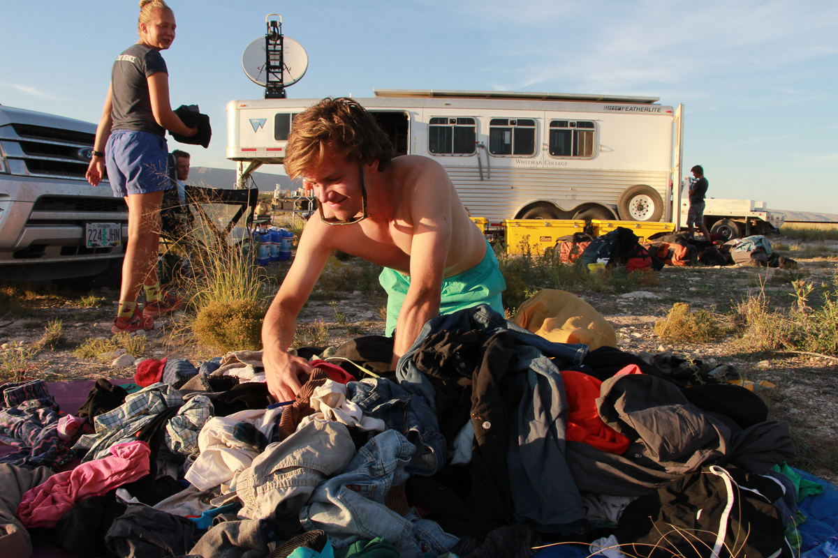 Gardner diving in after a group laundry session