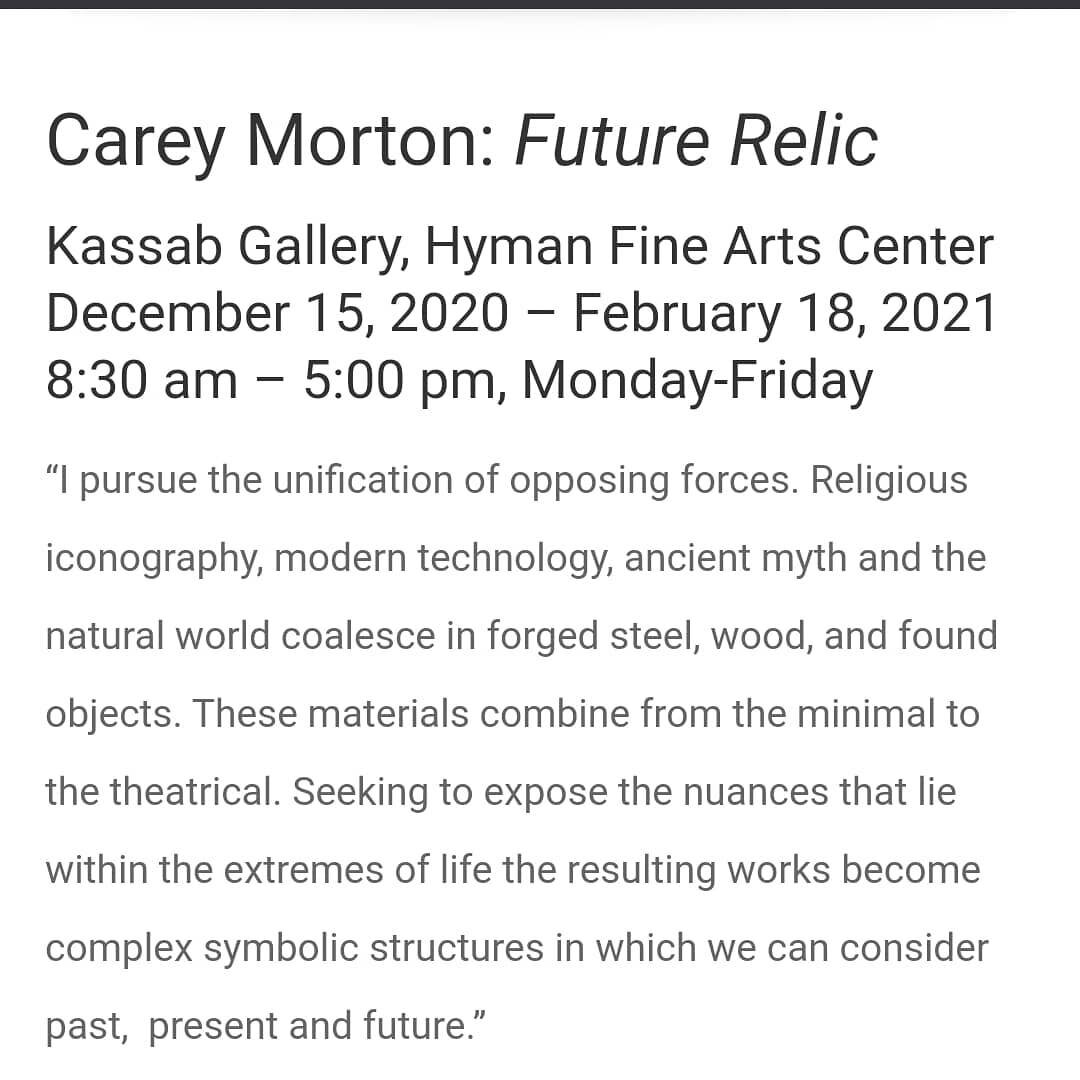 Excited to announce an upcoming solo exhibition at @francismarionu The show dates have shifted a bit from the original announcement. I will be installing very soon and keeping everyone posted. 
.
.
.
#sculpture #fineart #contemporaryart #art #artist 