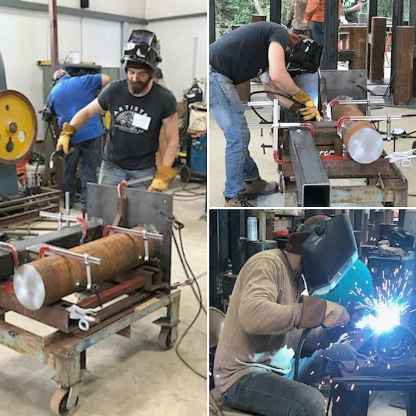 Few more from the #clayspencer #tirehammer build. 32 hammers built in 3 days by a phenomenal and impressive tribe of artists, craftsmen, and smiths. It was a privilege to work with everyone. Thanks for all the help and hard work. 
.
.
.
#METAL #sculp