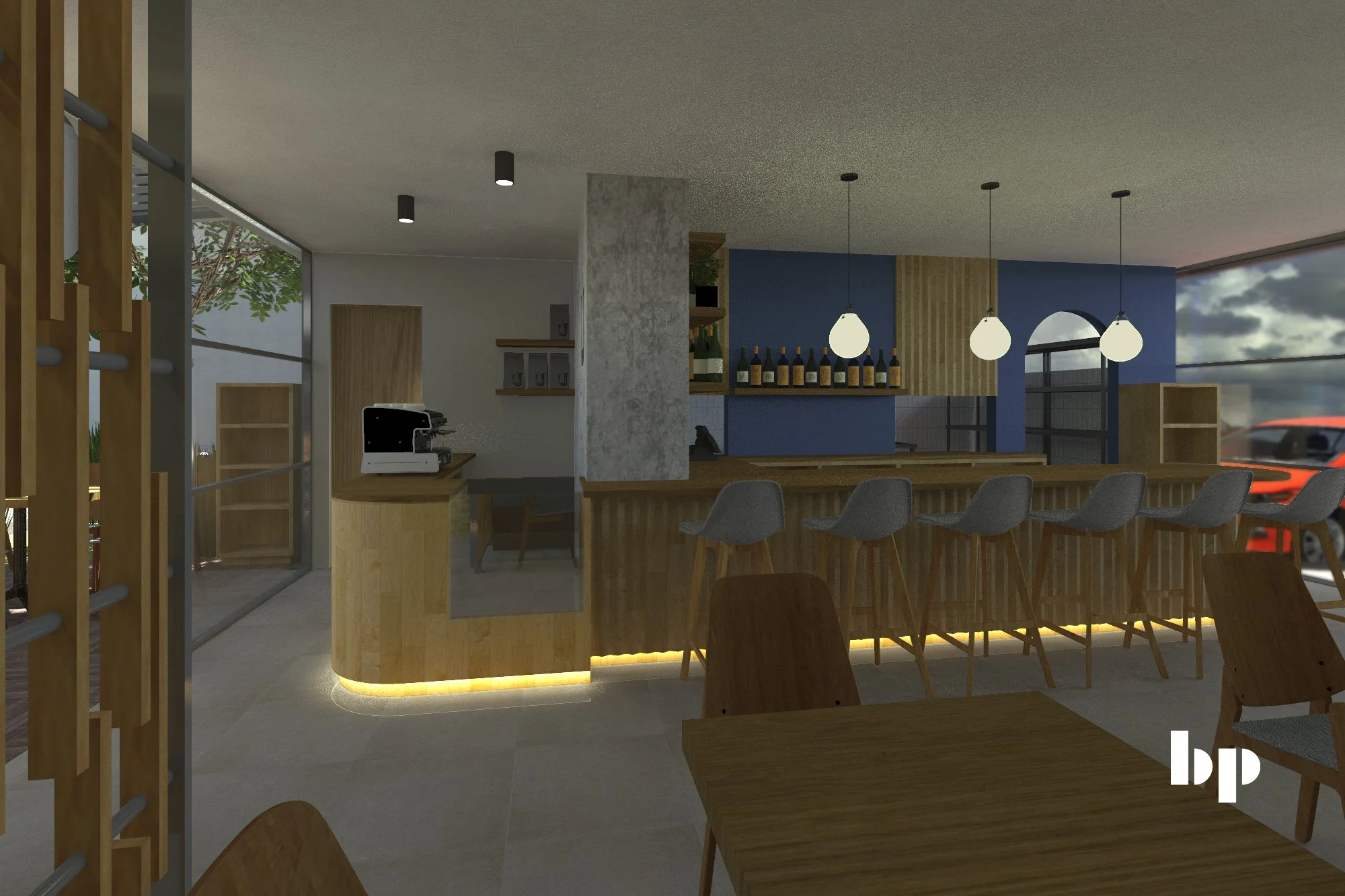 Café y barra servicio