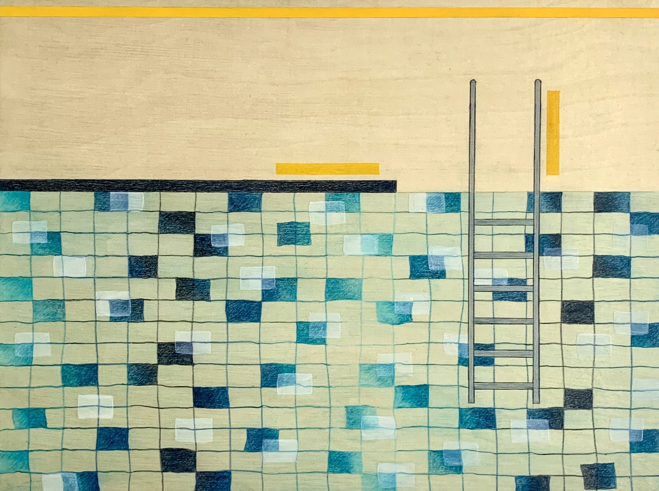  Underwater 1 | Mixed media on wood | 41cm x 30.5cm | 2020 