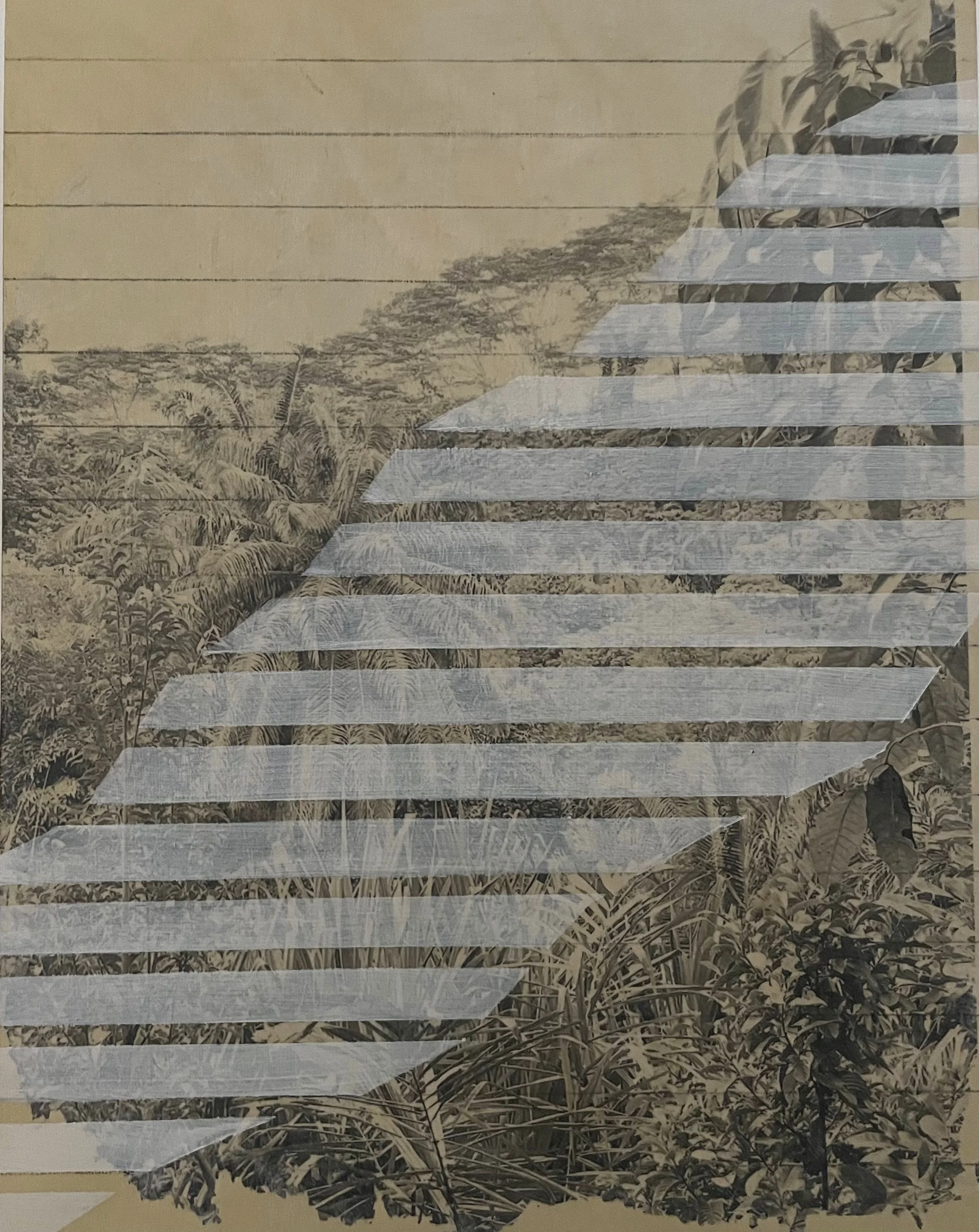  HDB 2 | 28cm x 36cm | fotofransfer, oil, acrylic and pencil on wood | 2024 