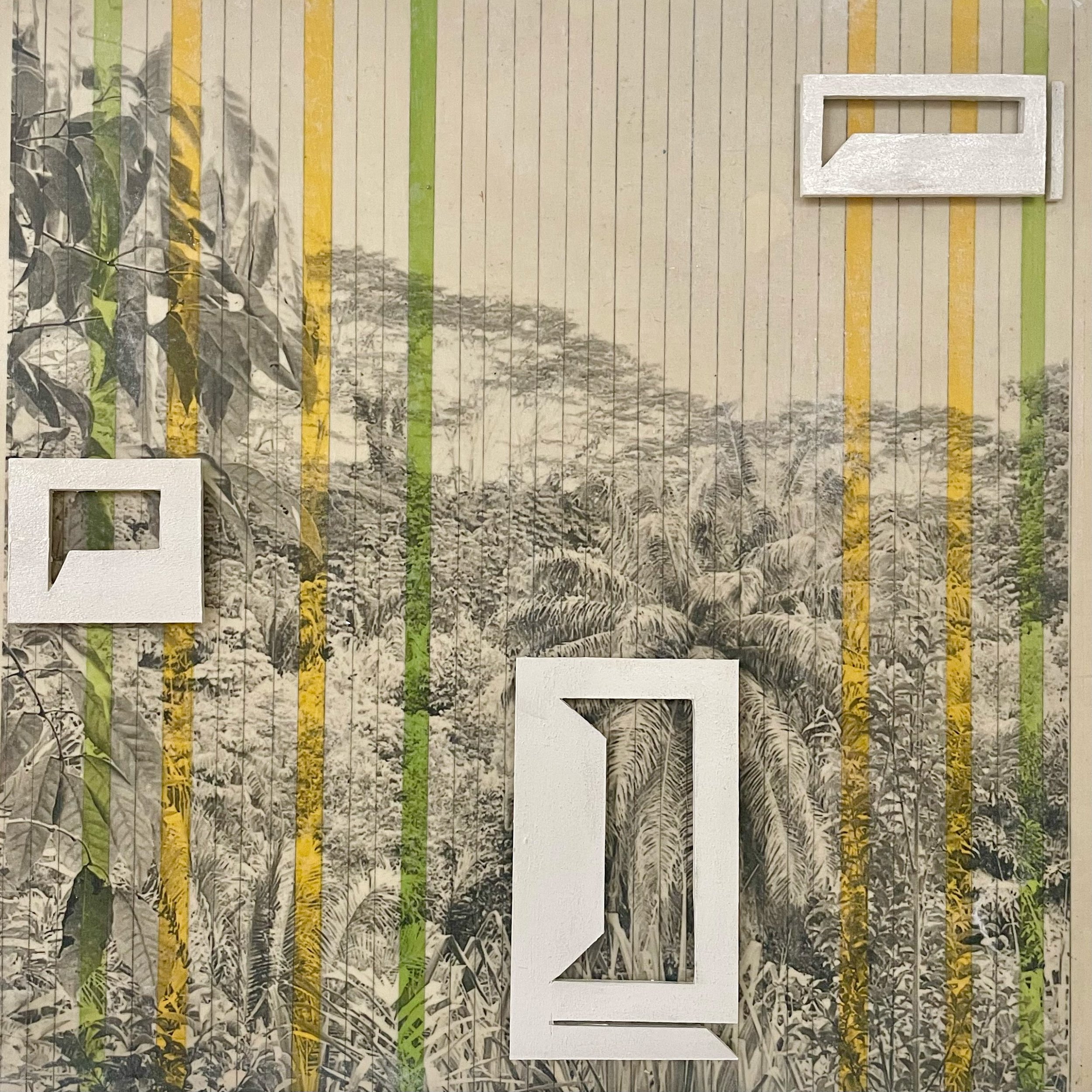  Open window green | 30.5cm x 30.5cm | Mixed media on wood | 2023  