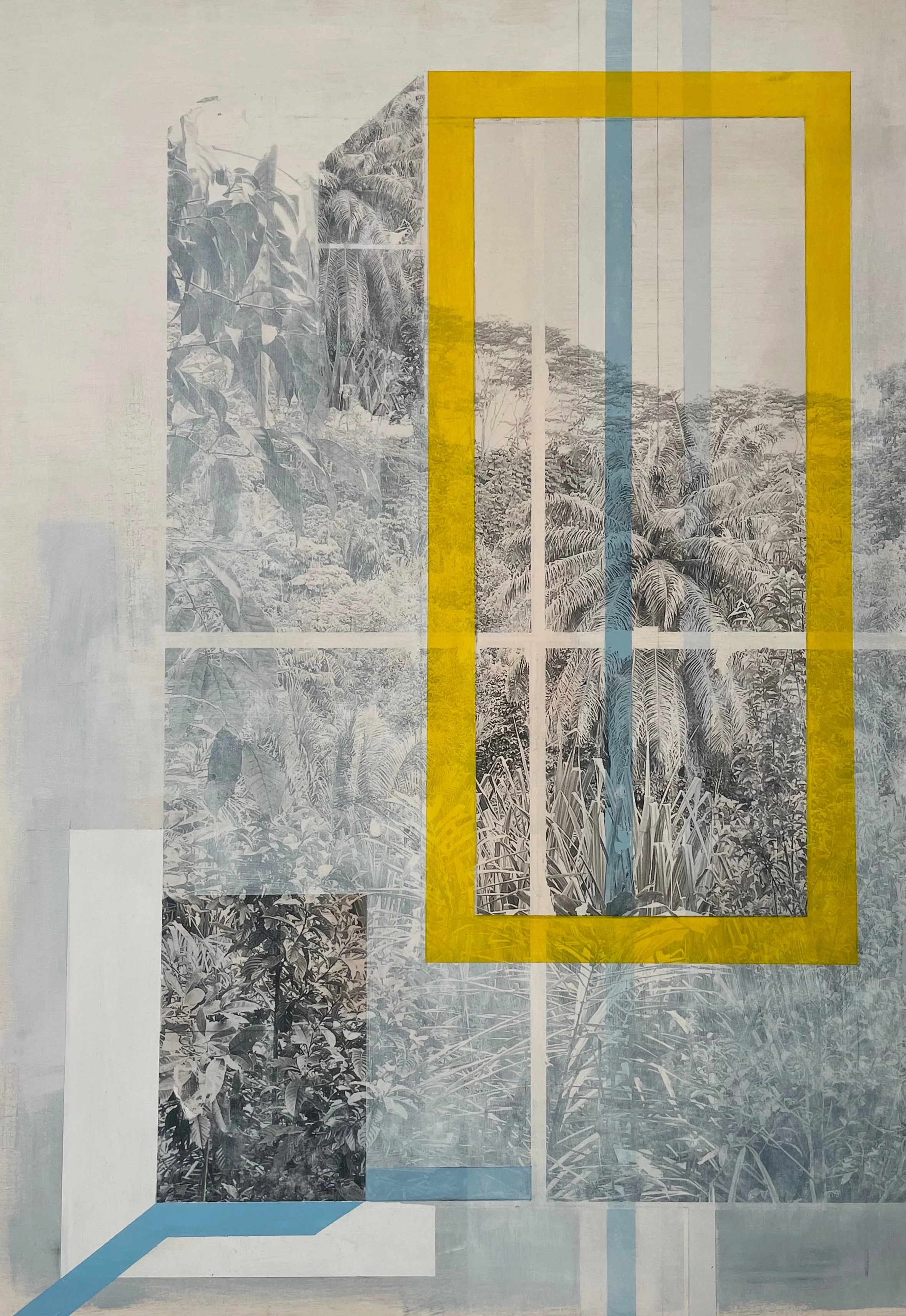  Open window Botanic Gardens | 80cm x 100cm | Mixed media on wood | 2023 