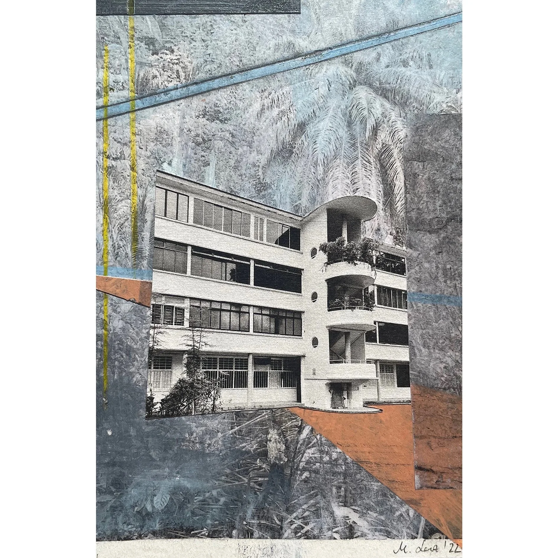  Tiong Bahru | Mixed media on paper | Collage 10.5cm x 16cm | 2022 