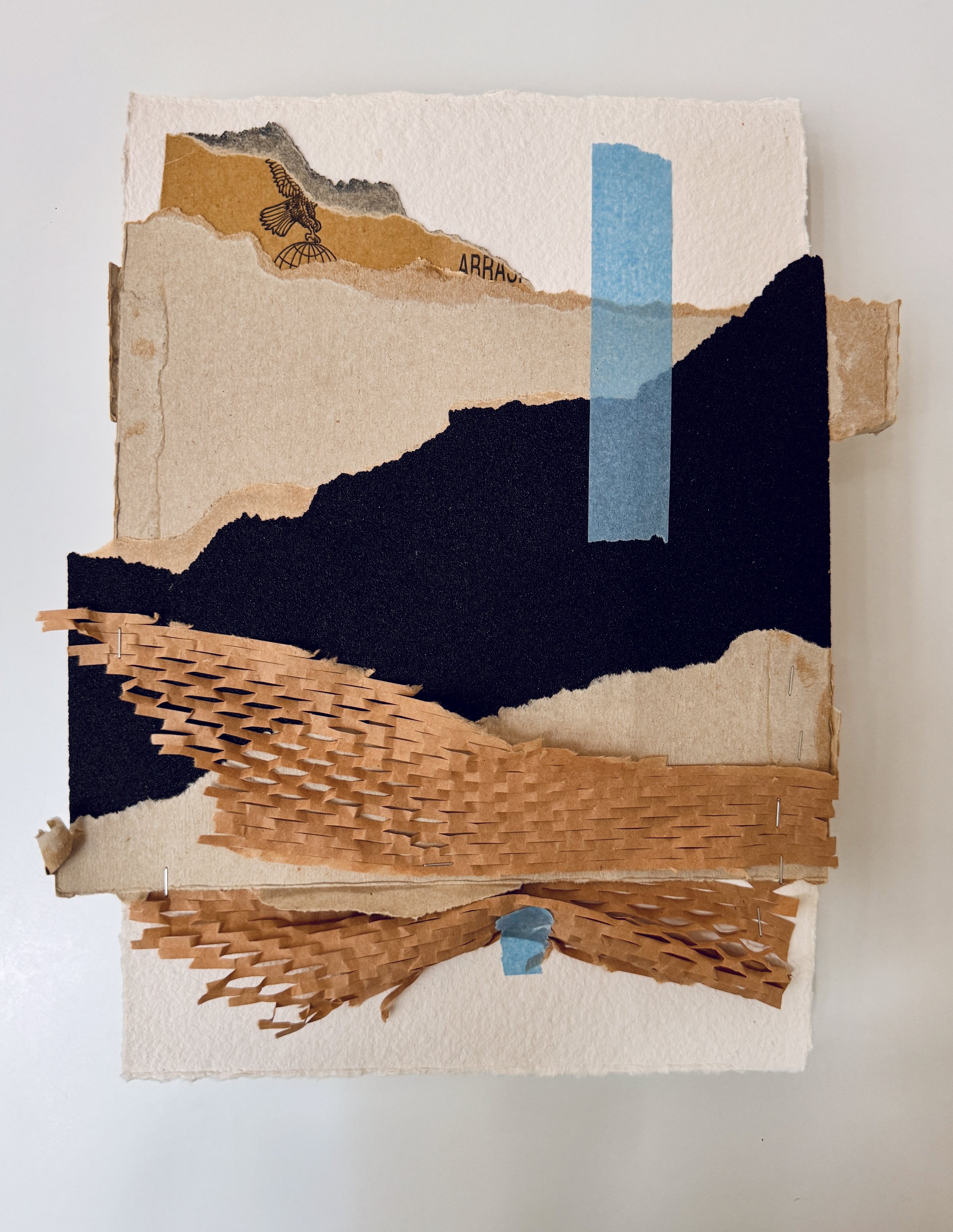  Under Construction 6 | Sandpaper, cardboard, tape, packing paper | 21 cm x&nbsp; 31 cm | 2026 