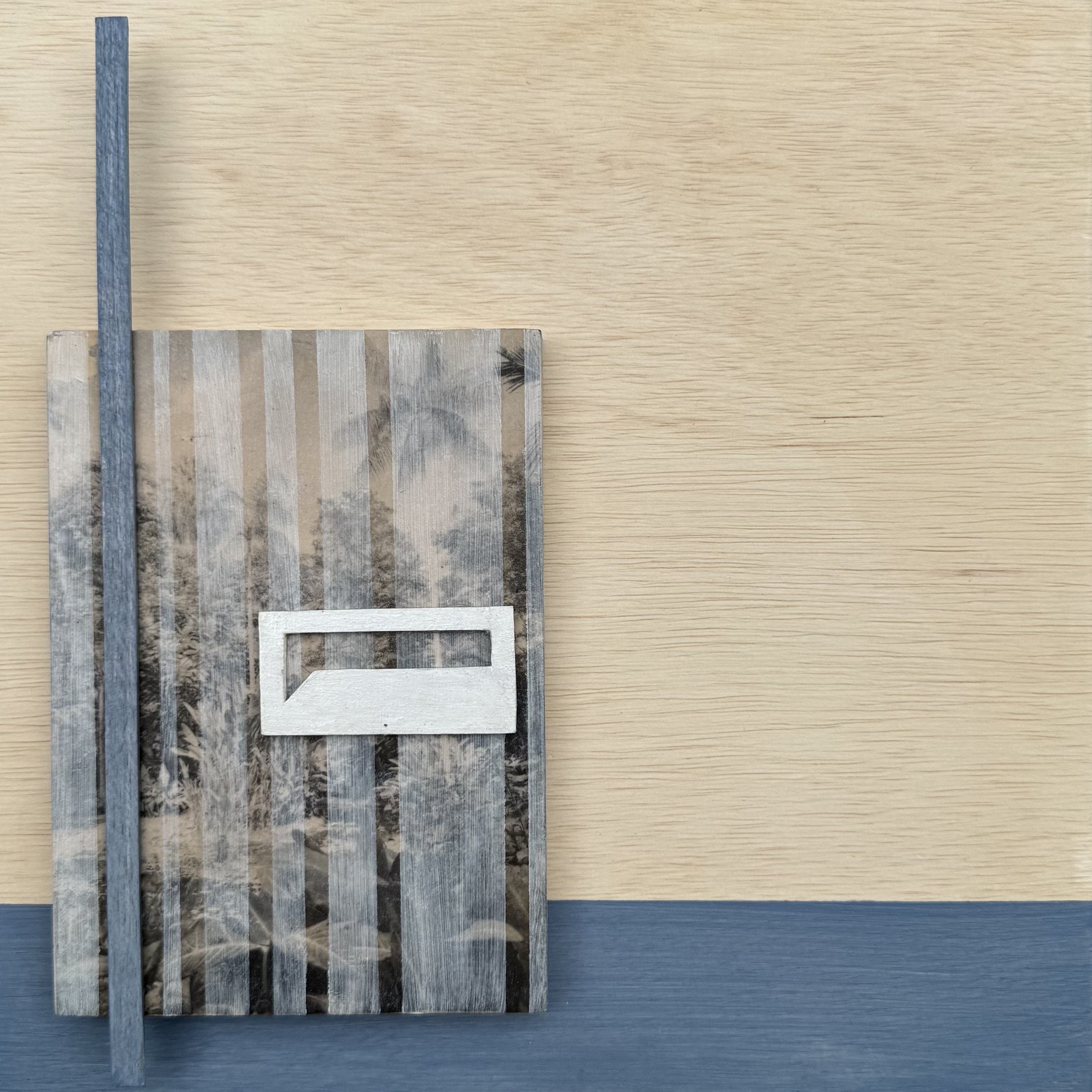  Open Window  | 30.5cm x 30.5cm x 3cm | fototransfer acrylic, pencil, plywood and  balsa wood on wood | 2025 