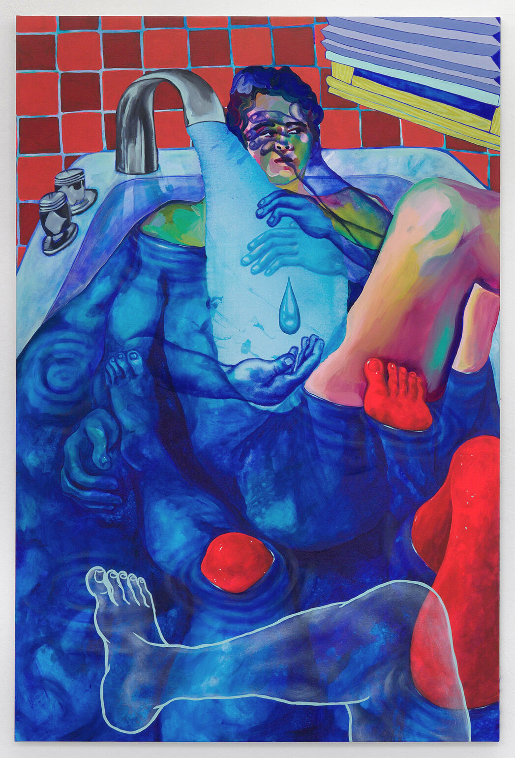   The Soak that Stained Both of Us   acrylic, oil and vinyl emulsion on canvas  48 x 72 in / 122 x 183 cm   