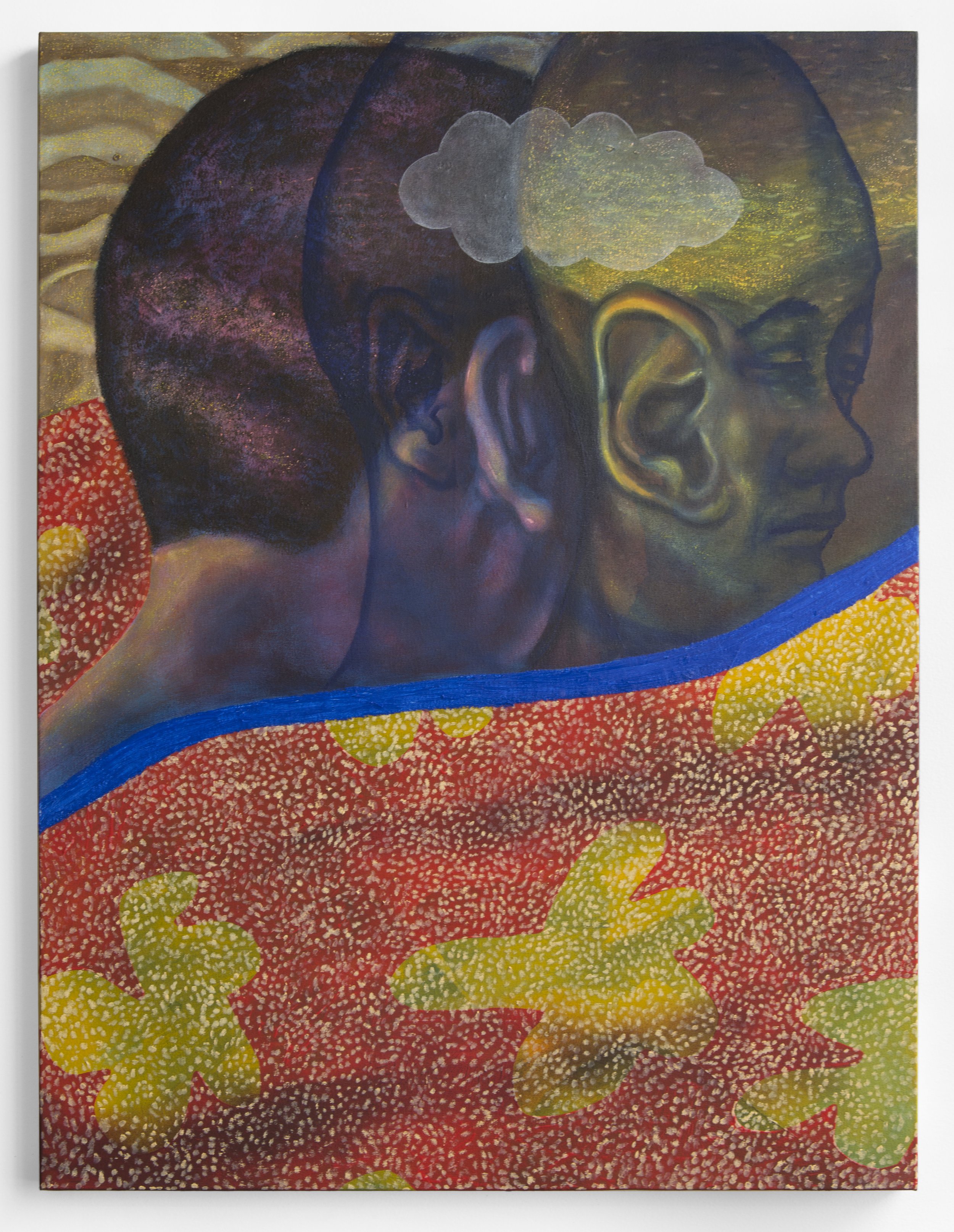   Two Minds, One Dream   acrylic, oil, and vinyl emulsion on canvas  30 x 40 in / 76 x 101.5 cm 