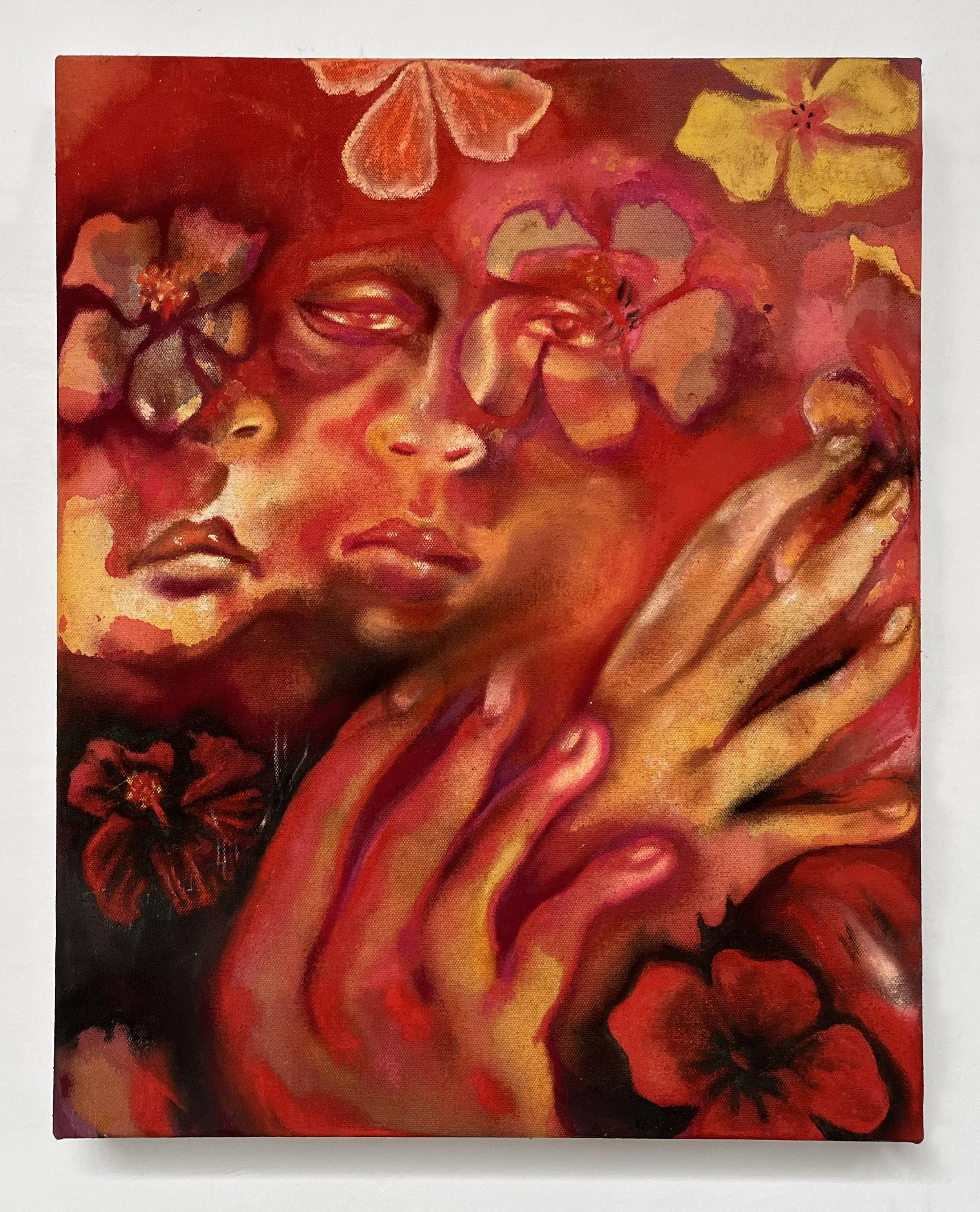 Their name was Hibiscus acrylic and pastel on canvas 16 × 20 in / 40.5 x 50.8 cm