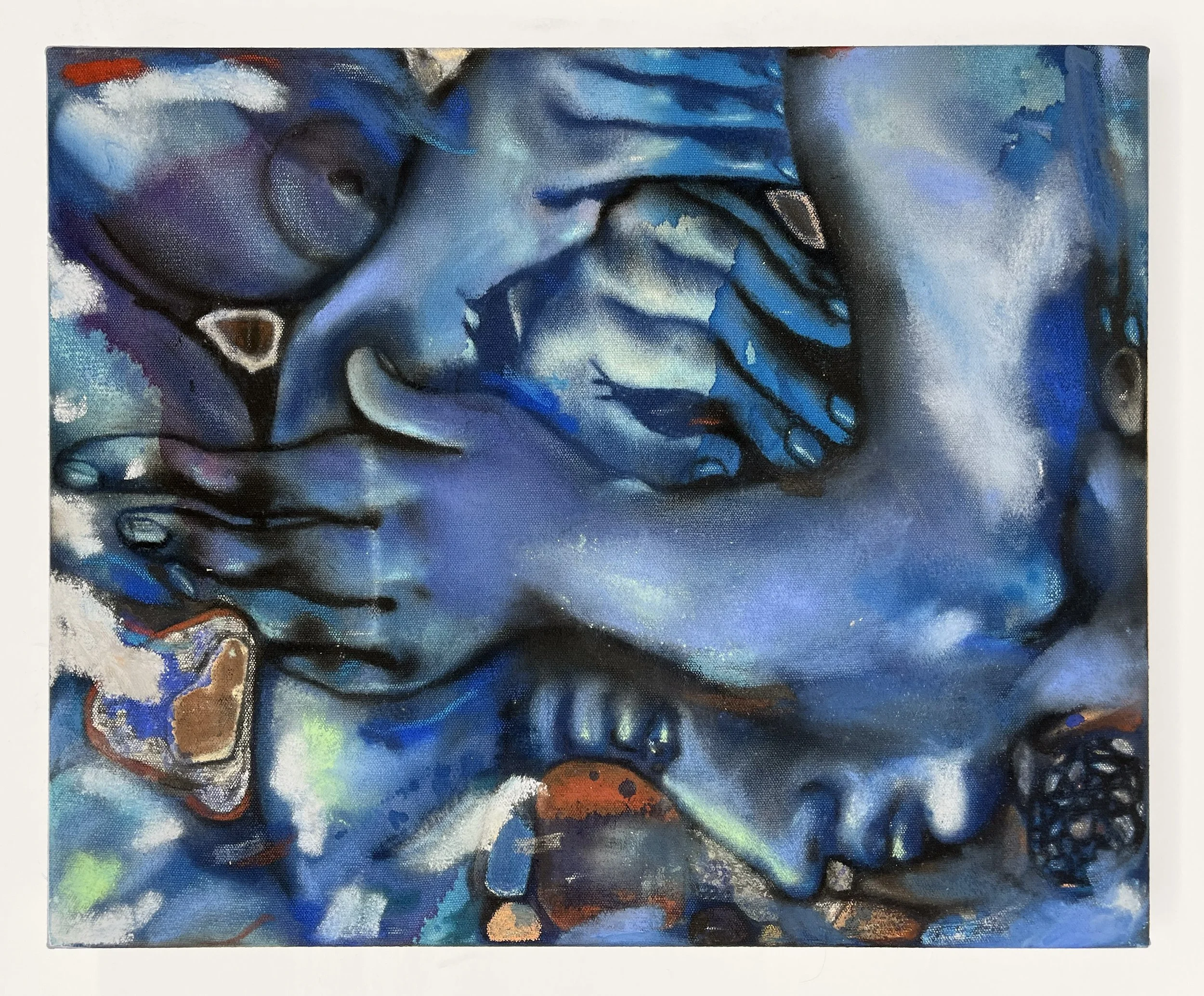 Riverbed acrylic and pastel on canvas 20 × 16 in / 50.8 × 40.5 cm