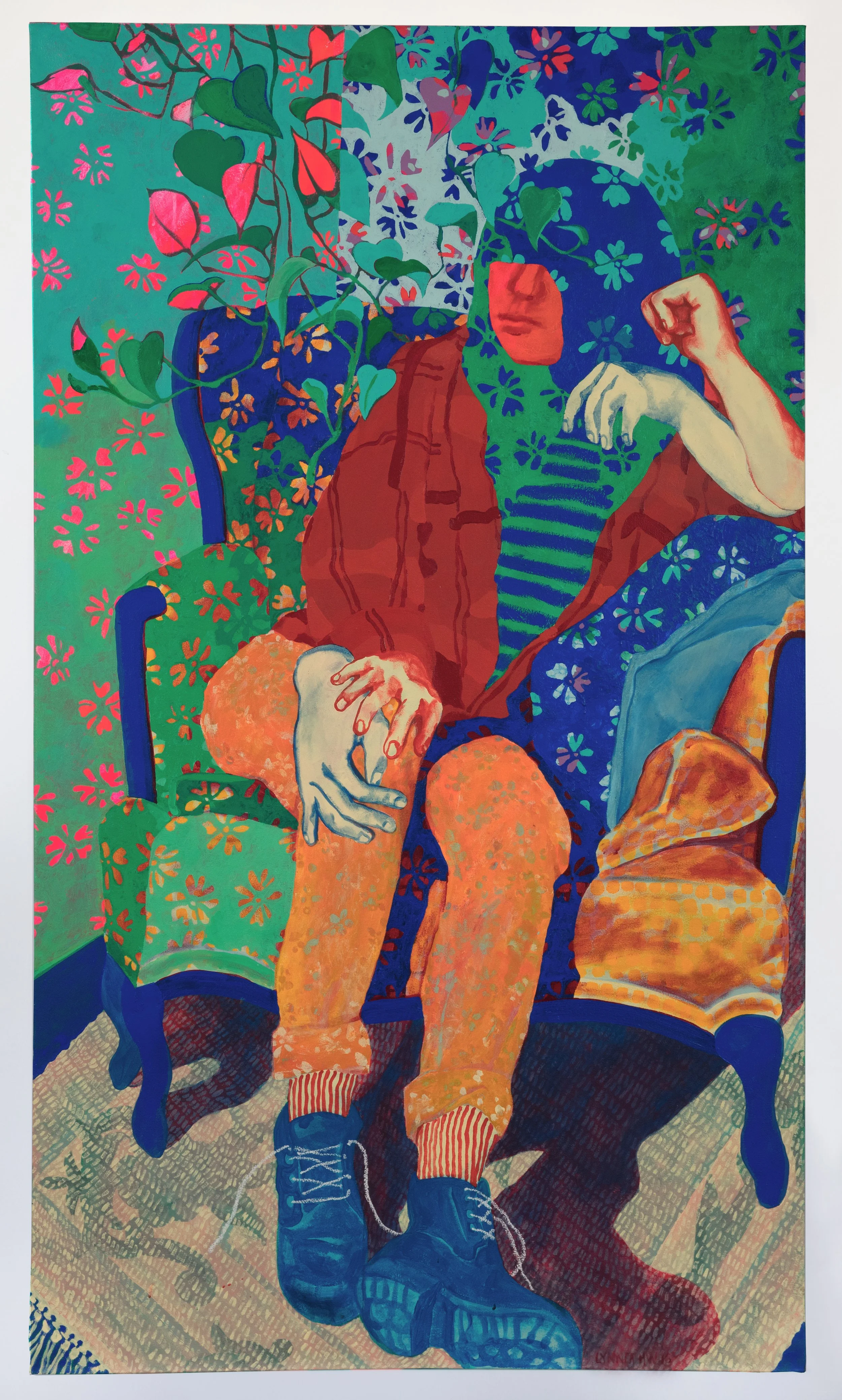   Enveloped in Sweet Clematis   acrylic on canvas  38 x 66 in / 96.5 x 167.5 cm 