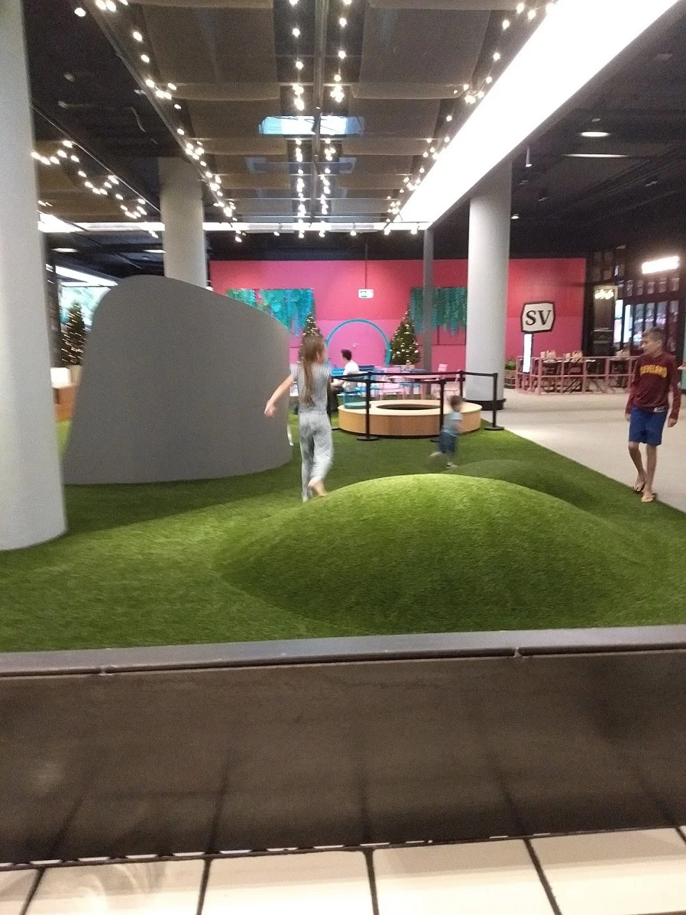 The highlight of this indoor park is the mounds. The children love running up and down and rolling down these mounds.