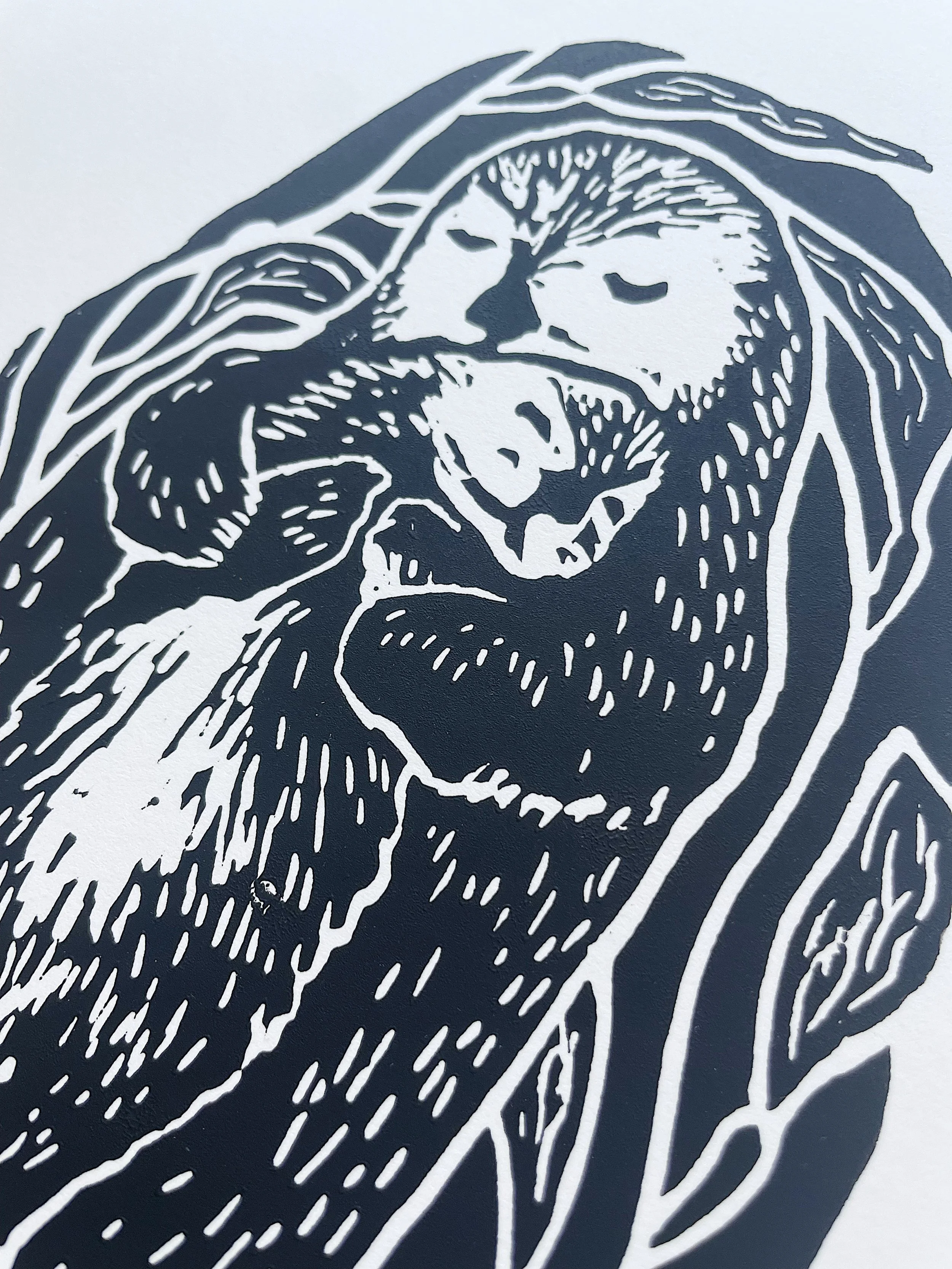 'Holdfast' Original Linocut — Hawk & Hammer Creative Studio