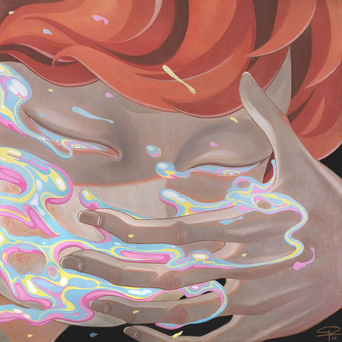 “Bright Colored Poison“ Oil on Linen, 12” x 12”, 2019