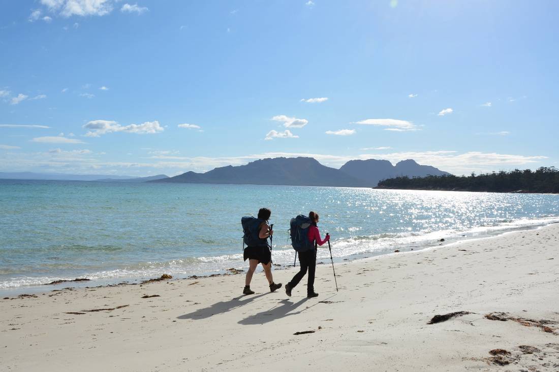 Famed for its ancient forests, pink granite Hazard Mountains, stunning beaches, and plentiful wildlife, the Freycinet Experience Walk along Tasmania’s bewitching east coast is one of the 10 Great Walks of Australia. LISA JACKSON