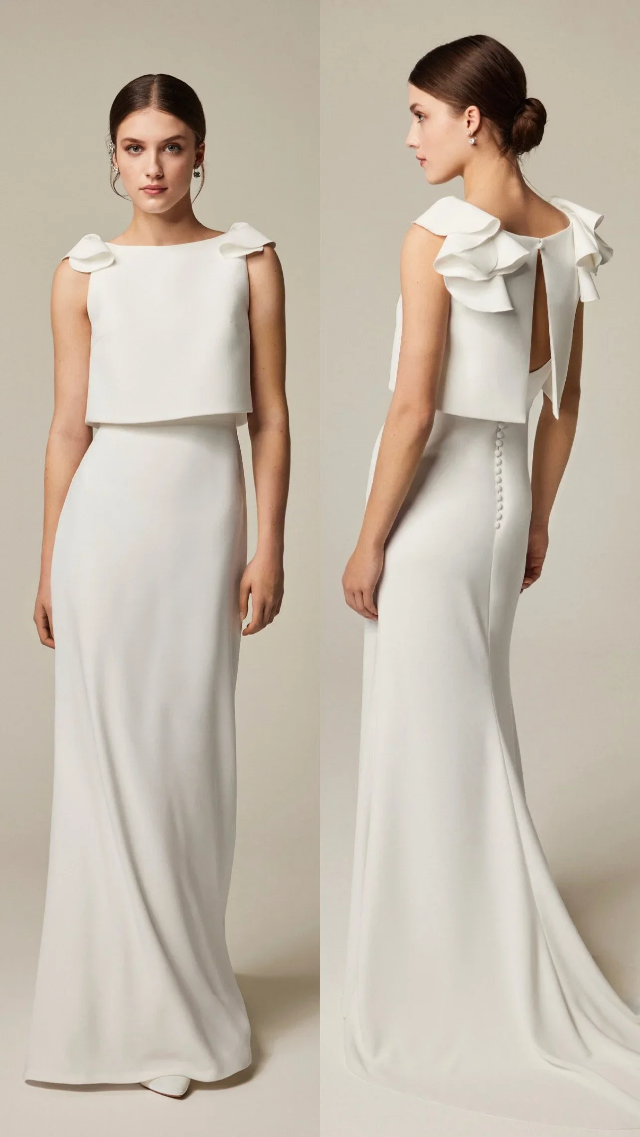  Jesus Peiro | 2525 Now £995 | Size 12 (overtop can be removed in the evening to reveal scoop neck, low back with spaghetti straps) 