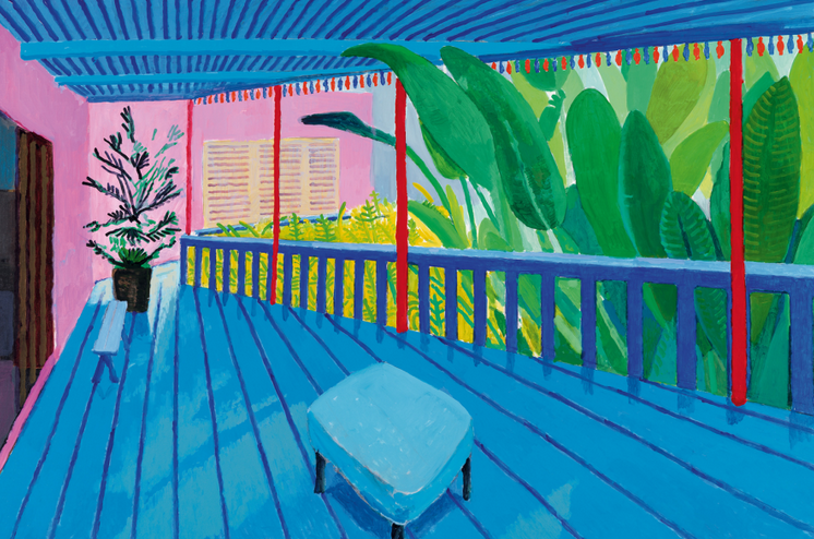 Garden with Blue Terrace 2015. Acrylic paint on canvas.