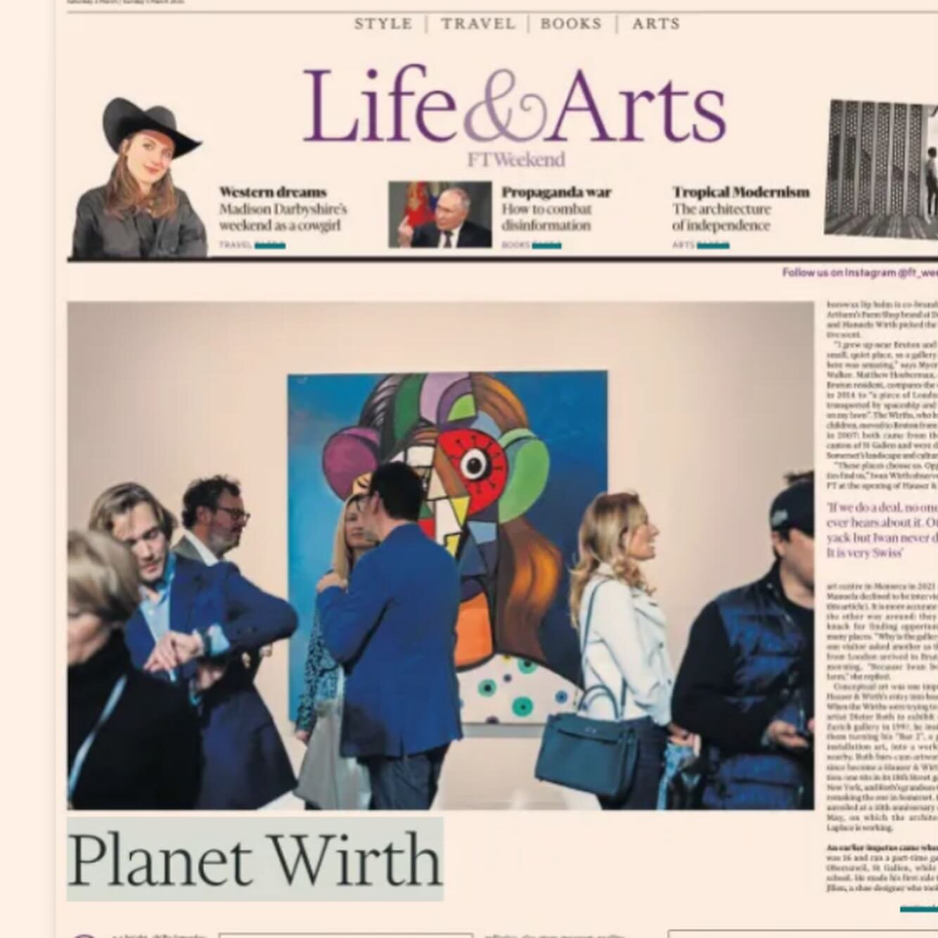Thrilled to be featured on the front page of the Financial Times / Life &amp; Arts section 📰 this weekend. We&rsquo;re very proud to supply @farmshopuk @hauserwirth with our products 🐝