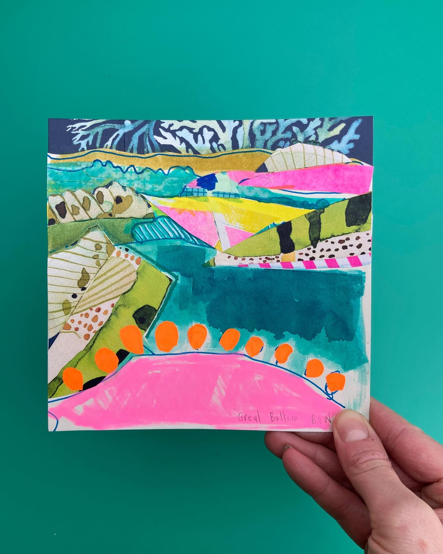 BON sketches are back! I&rsquo;ve really enjoyed getting the paint and pens out and creating some more collages and sketches again. This one is entitled &lsquo;Great Bottom&rsquo;! Inspiration from a lovely sketching walk up on the Mere Downs, lookin