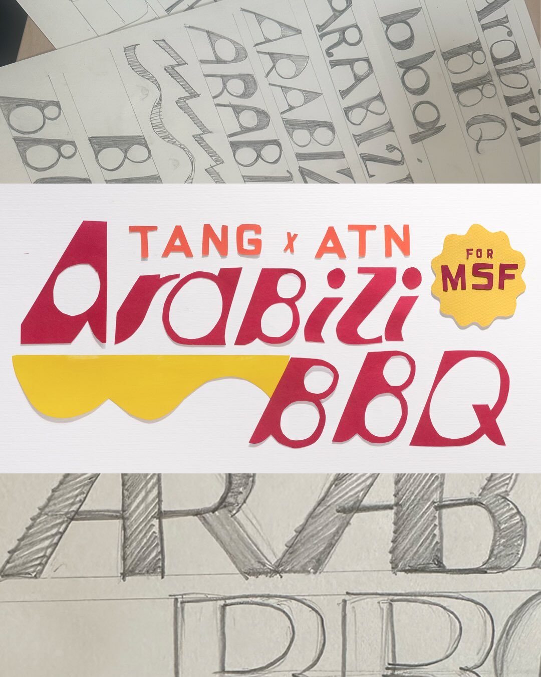 Designing Type! 
@tangfood approached me to design the whole visual aesthetic for the tent they are taking to @alltogethernow.ie festival this year with all profits going to @msf_ireland 
Amazing food, inspired by flavors of Middle Eastern cuisine al