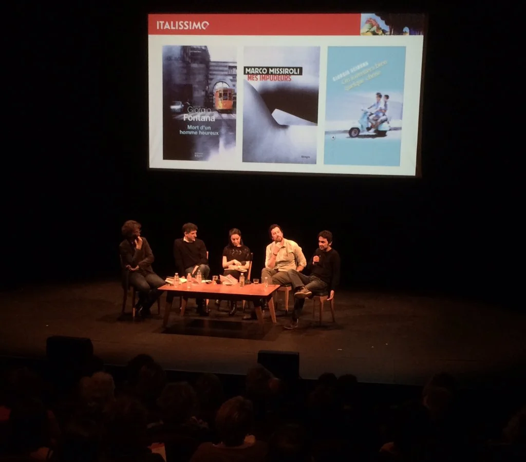 ... une discussion entre les jeunes écrivains Giorgio Fontana , Marco Missiroli et Giorgio Scianna récemment traduits en français ... 