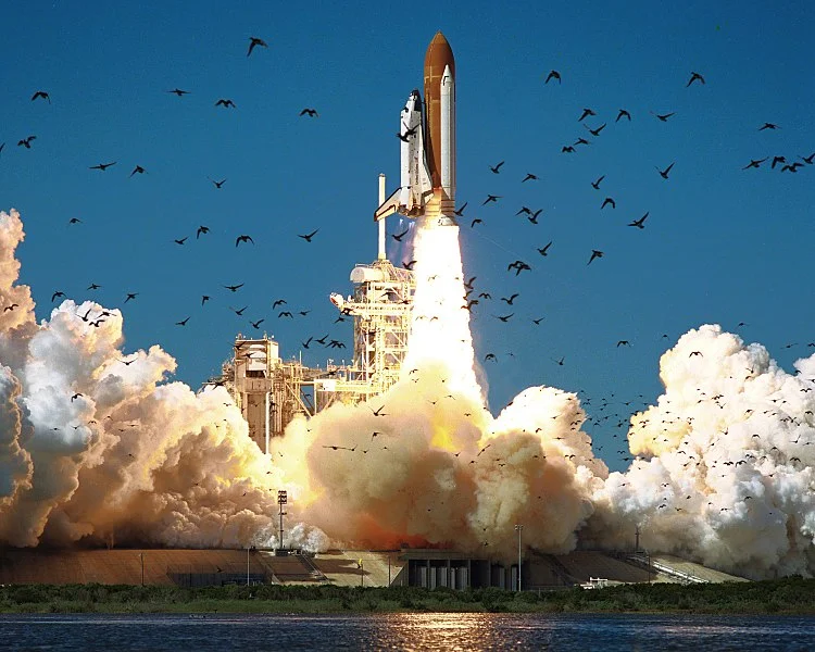 From Wikimedia Commons, Launch of the Challenger from Kennedy Space Center in Florida, January 28, 1986.