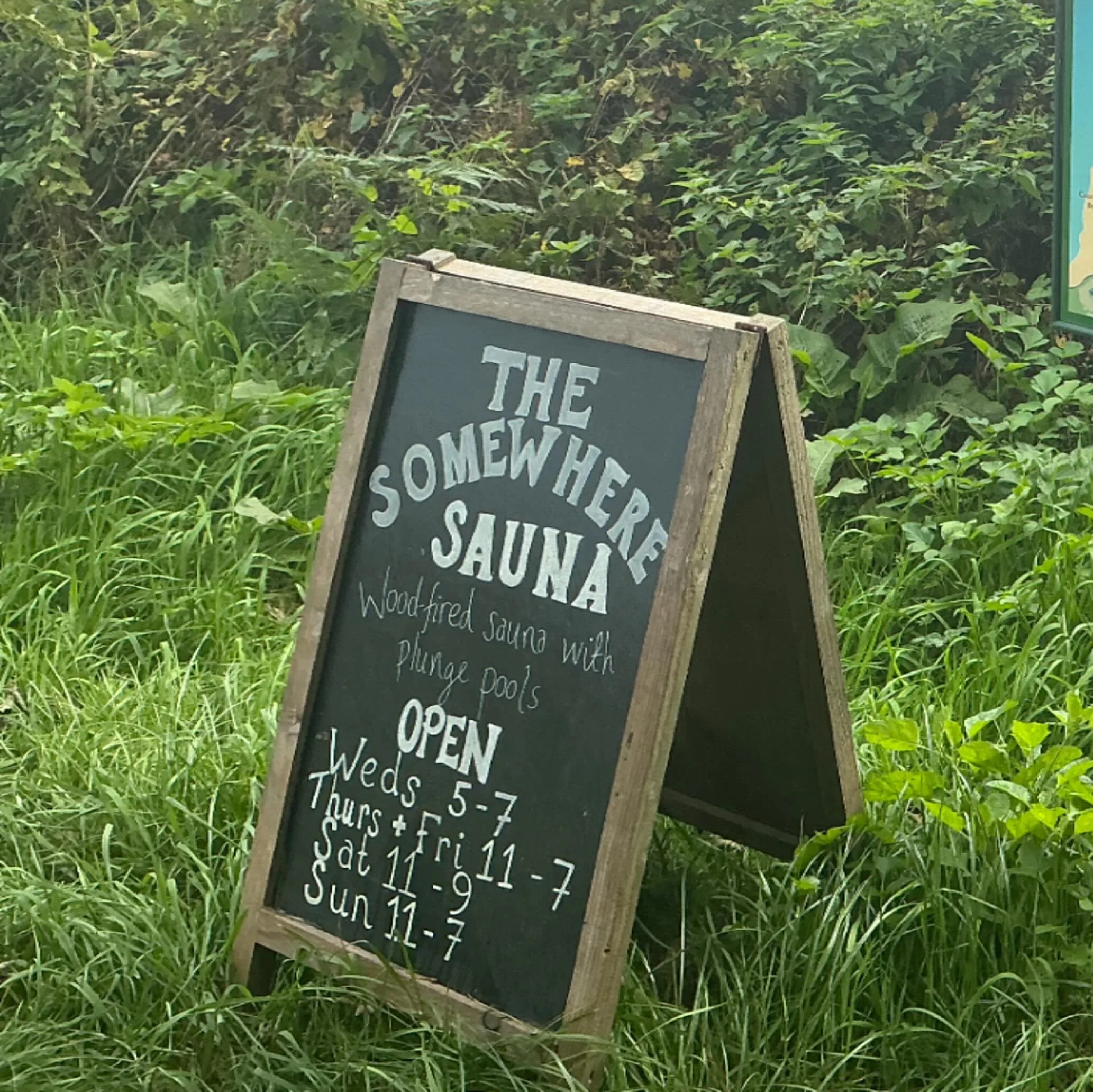 Not everyday you see people walking down a countryside lane wearing a dressing gown and flip flops. If this was in London there would be a sign saying &ldquo;This is not that type of sauna.&rdquo;