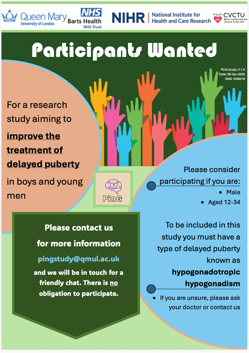 Information on a clinical study for Kallmann syndrome / CHH patients. It involves the use of gonadotropin therapy instead of testosterone therapy for younger male patients.