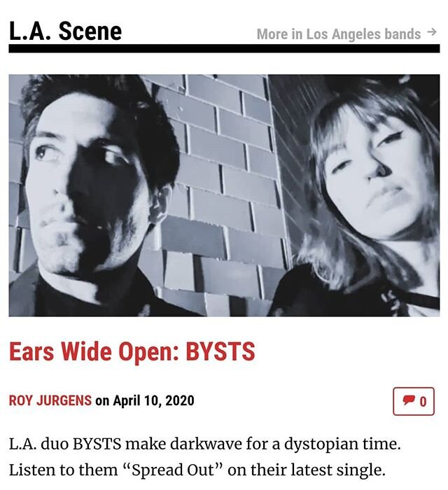 Huge thank you to @buzzbandsla for not only featuring our latest single SPREAD OUT but also for their continued support and coverage of local bands through all of this⚡⚡ head over to our bio to check out the full article 🔪 #BYSTS #bystsmode #darkwav