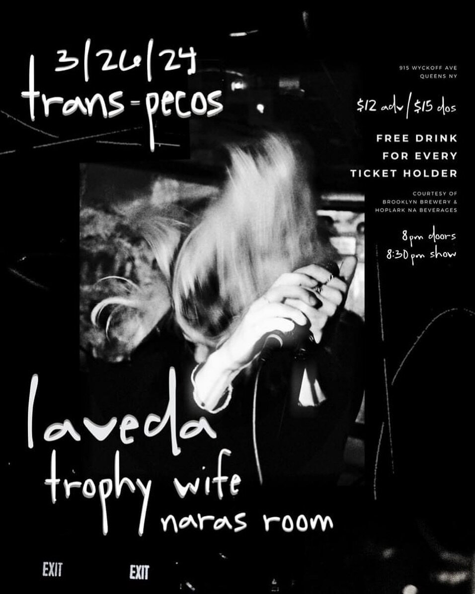 @lavedamusic &gt;&gt; New York &gt;&gt; 3/26 &gt;&gt; @trans.pecos