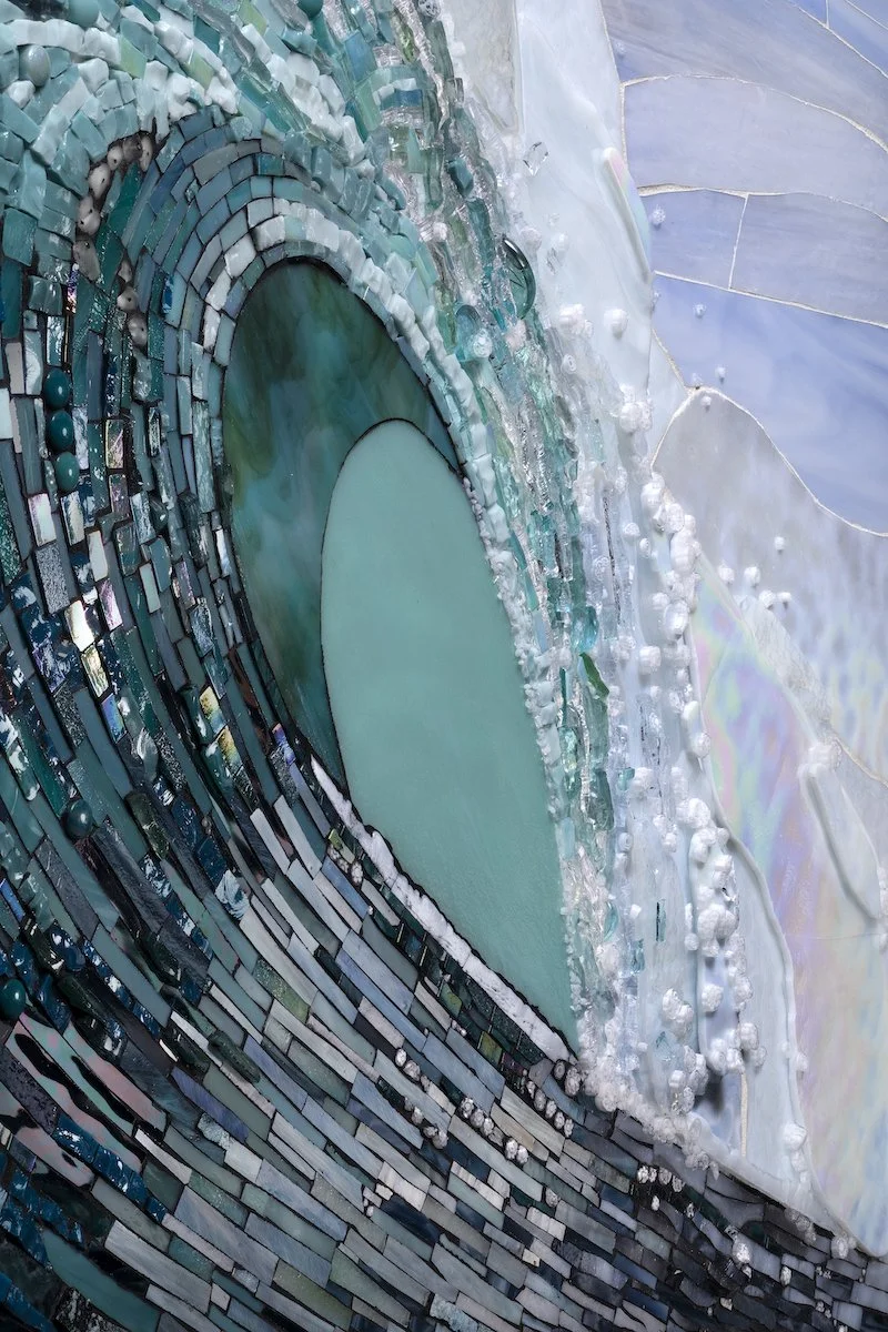  Reef Break II mosaic wave detail by Ruth Tyszka.  