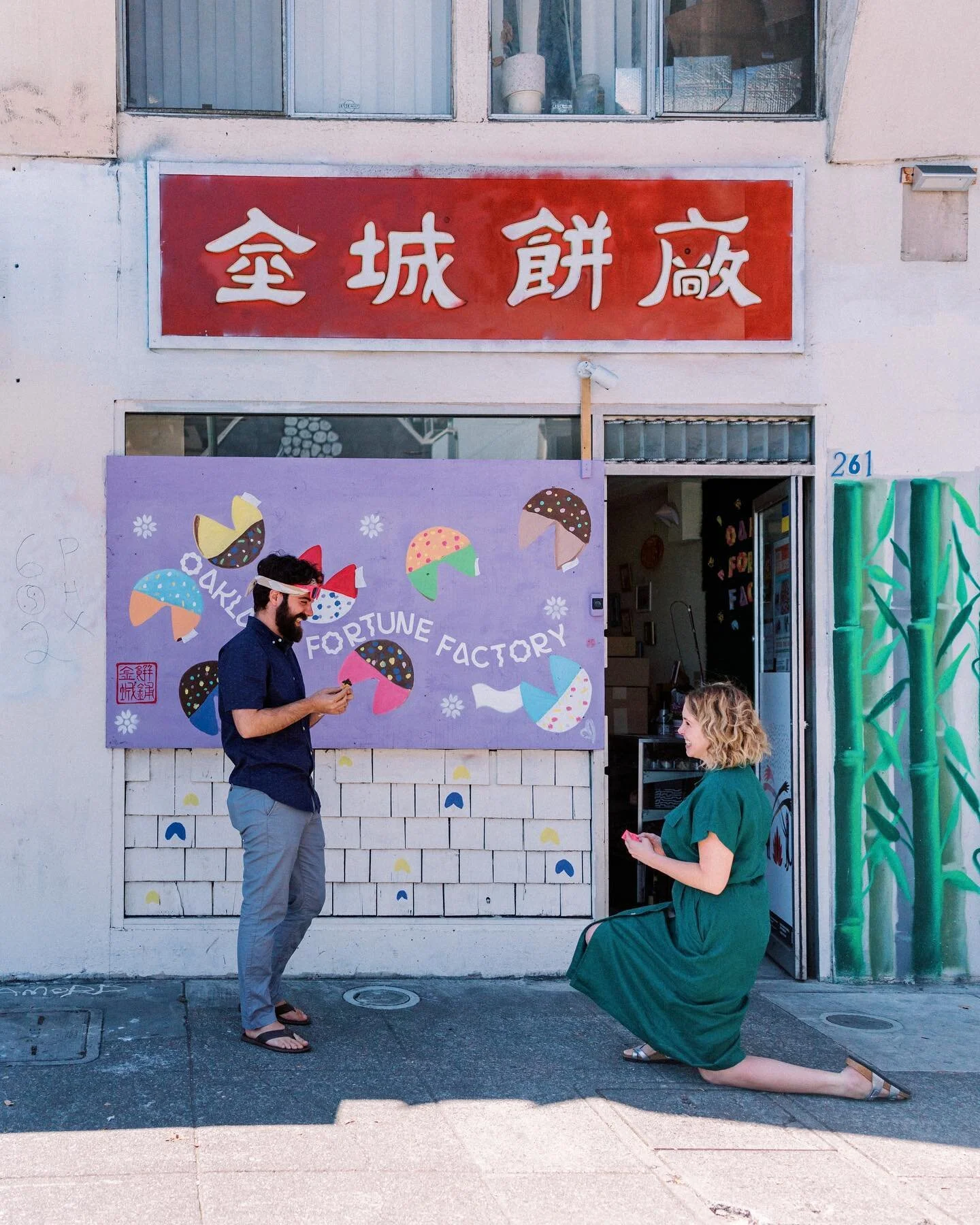 So I surprised Dan for his birthday a few weeks ago. Feels really wonderful to share that we&rsquo;re engaged. ❤️ big thanks to @chiarashine and @oaklandfortunefactory for all your help! 🥠