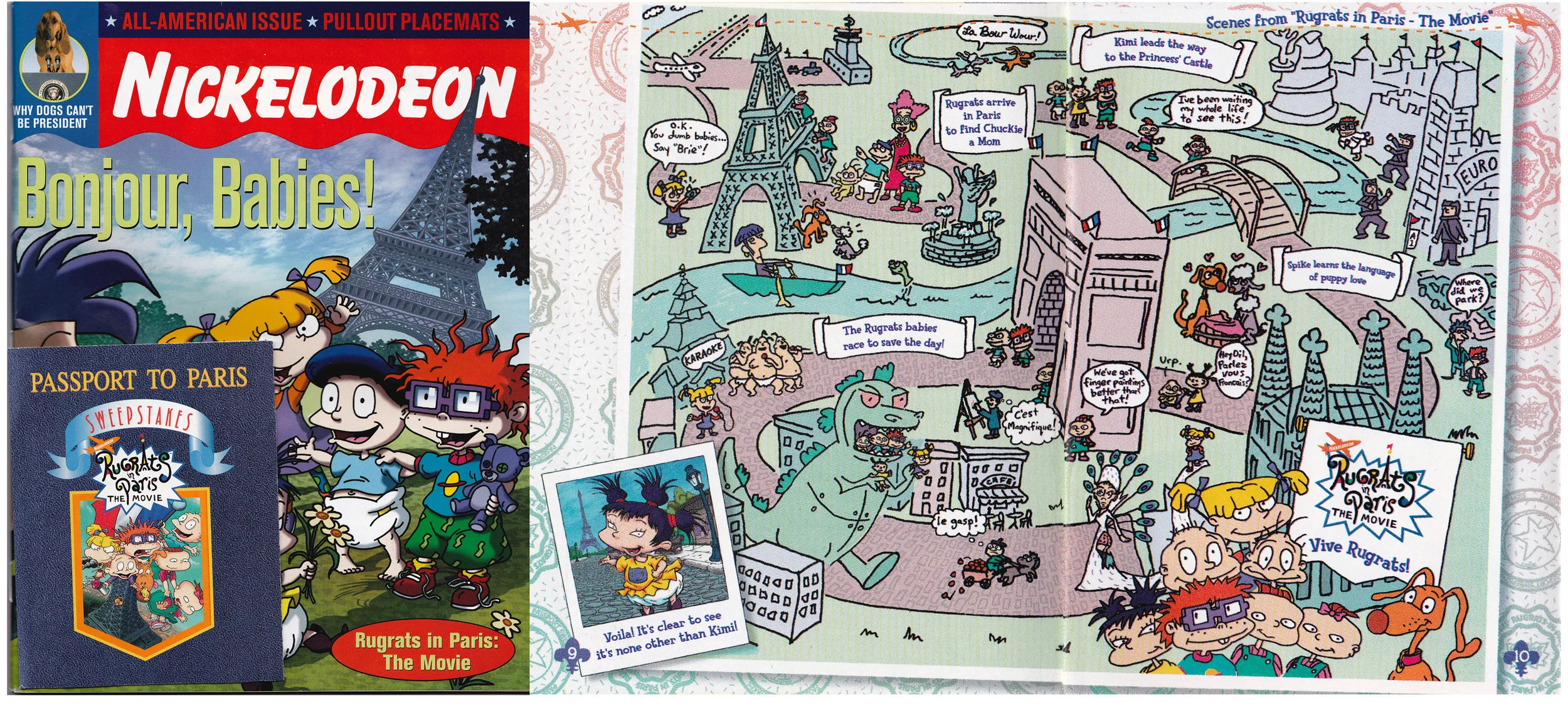 Rugrats In Paris Sweepstakes promotion. Passport and original illustration.