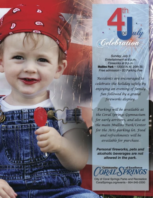 4th of July Event | City Of Coral Springs | Flyer