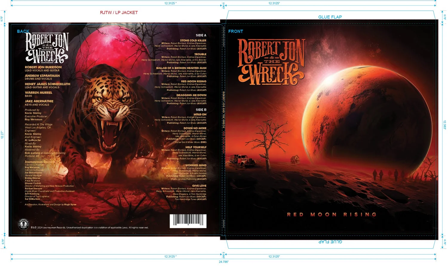 Red Moon Rising Vinyl Layout